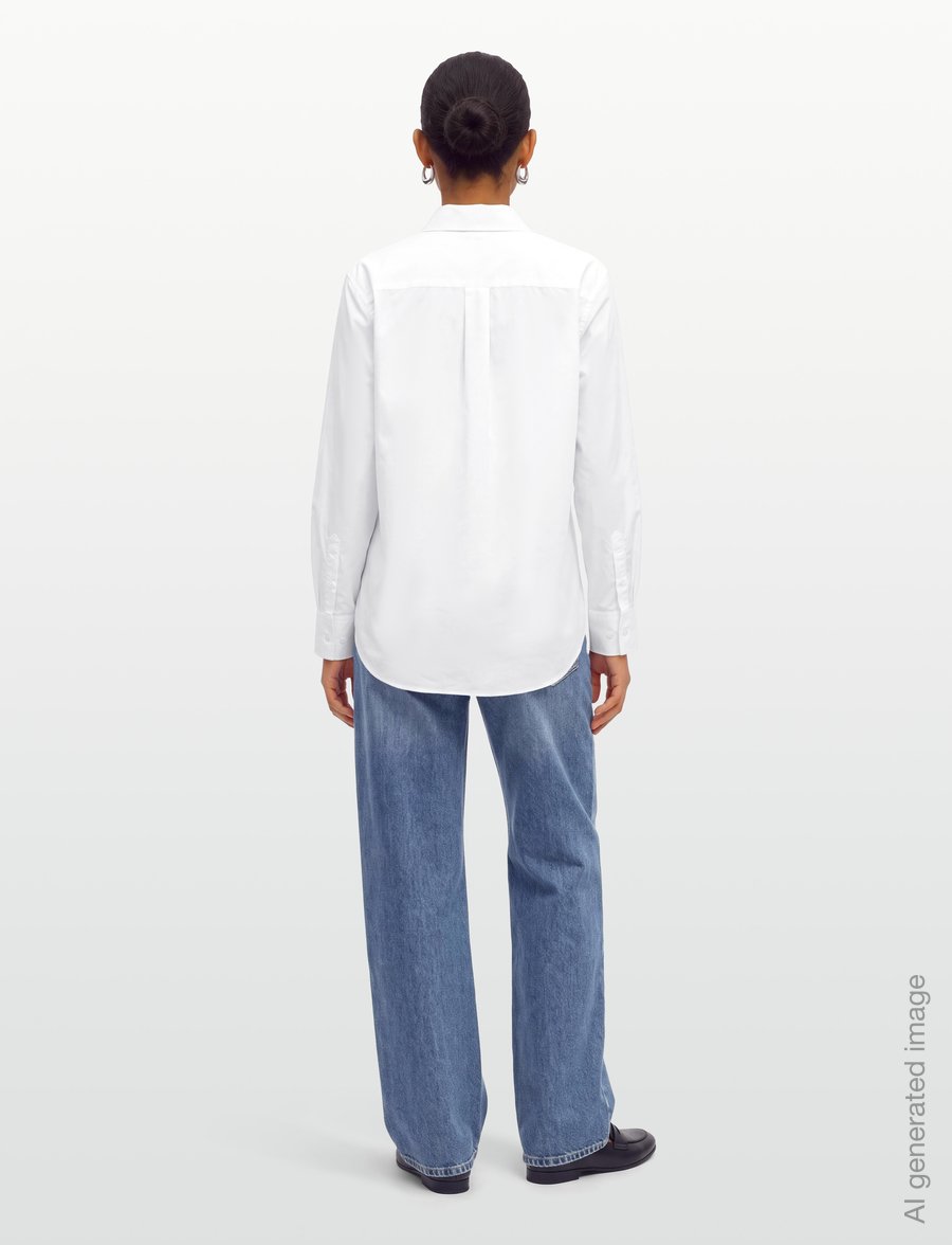 Filippa K - Pleated Poplin Shirt - langärmlige hemden - white - 4