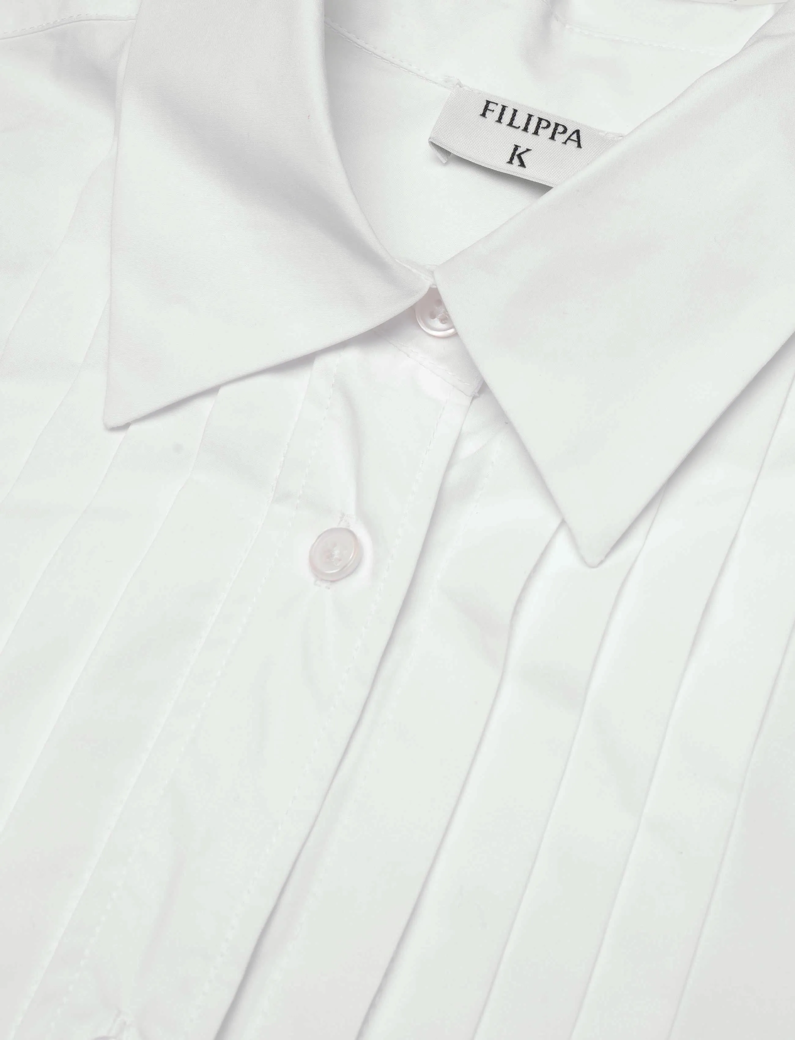 Filippa K - Pleated Poplin Shirt - langärmlige hemden - white - 2