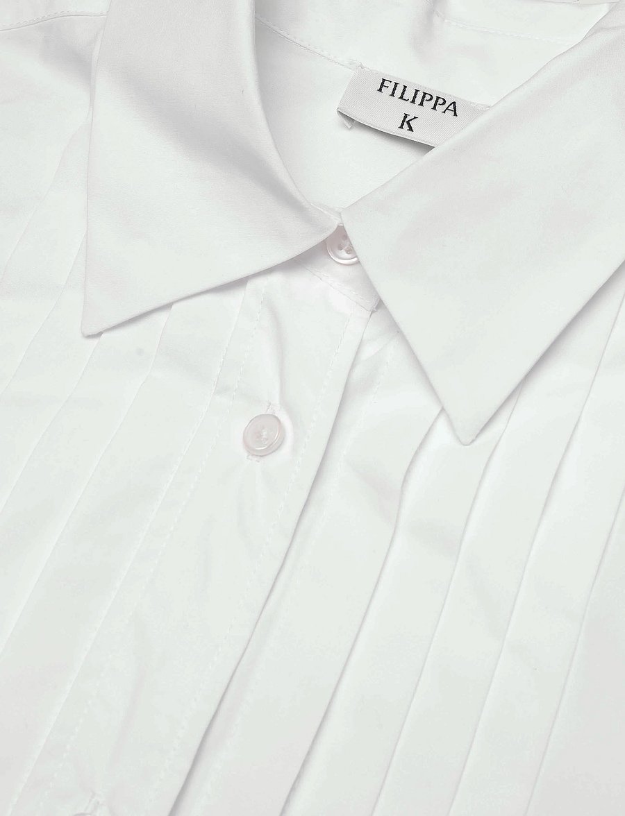 Filippa K - Pleated Poplin Shirt - langärmlige hemden - white - 2