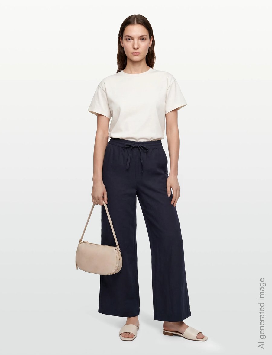 Filippa K - Gillian Linen Trousers - hørbukser - navy - 0