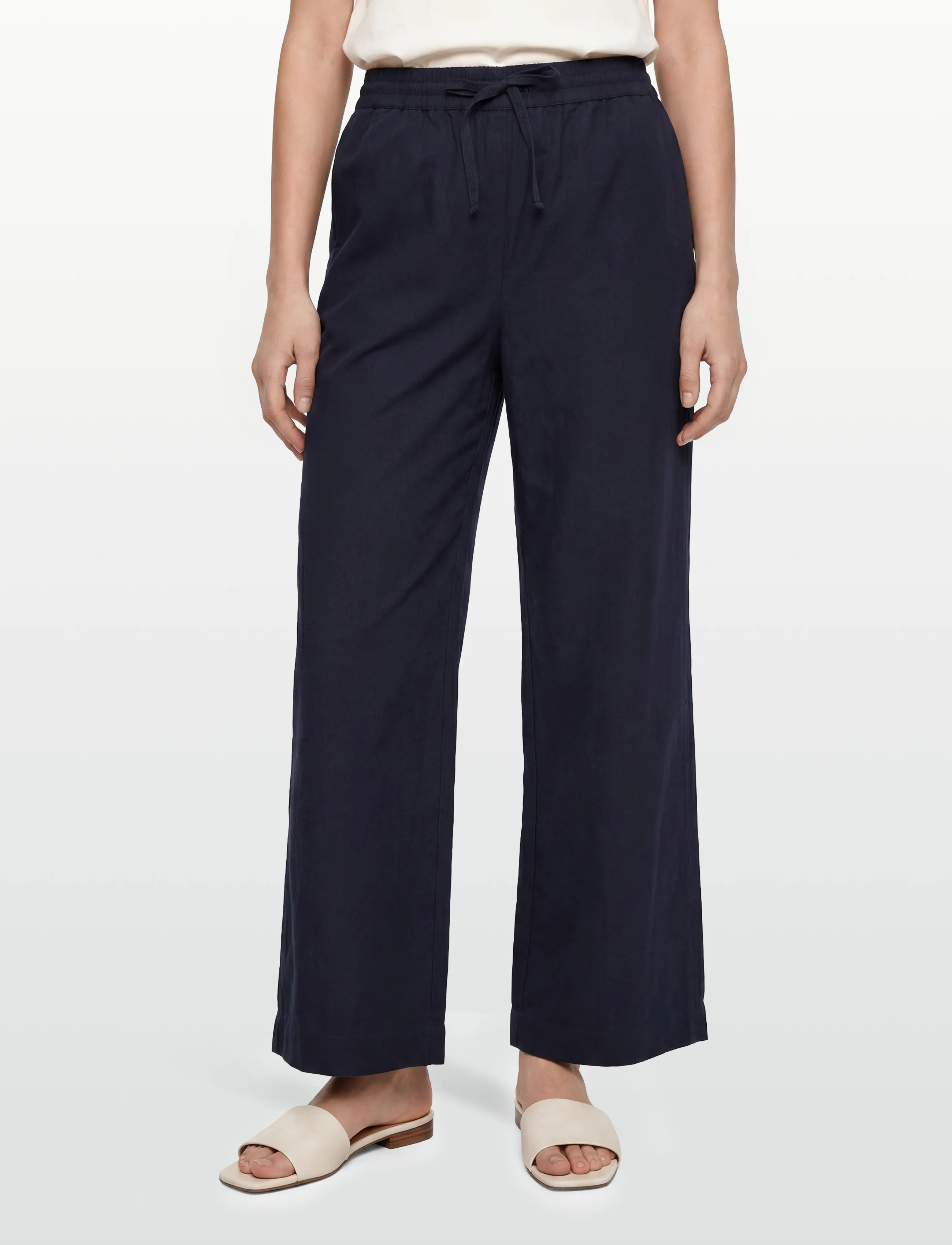 Filippa K - Gillian Linen Trousers - linnebyxor - navy - 3