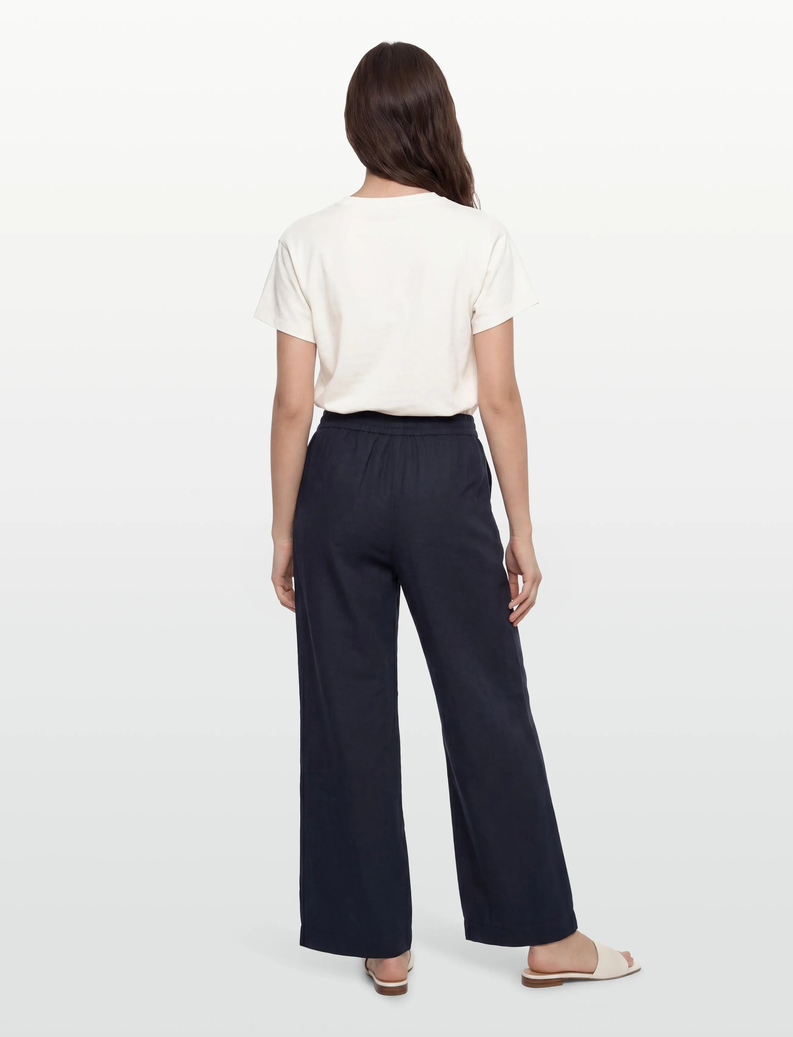 Filippa K - Gillian Linen Trousers - linnebyxor - navy - 4