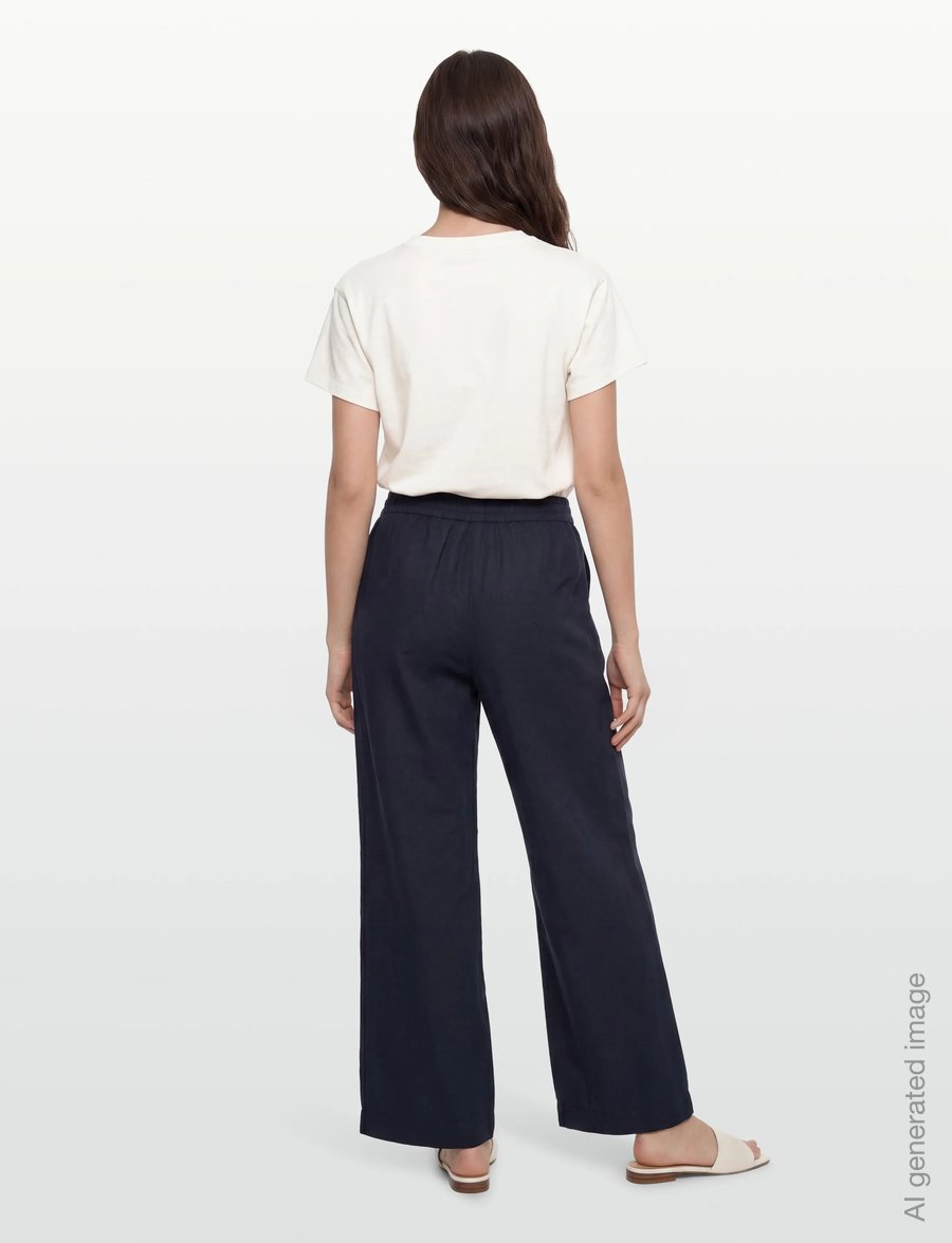 Filippa K - Gillian Linen Trousers - hørbukser - navy - 4