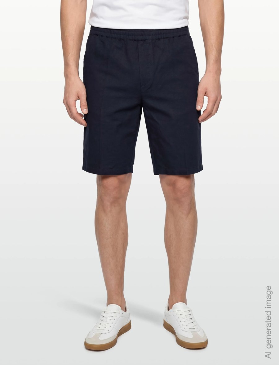 Filippa K - Theo Linen Shorts - linased lühikesed püksid - navy - 3