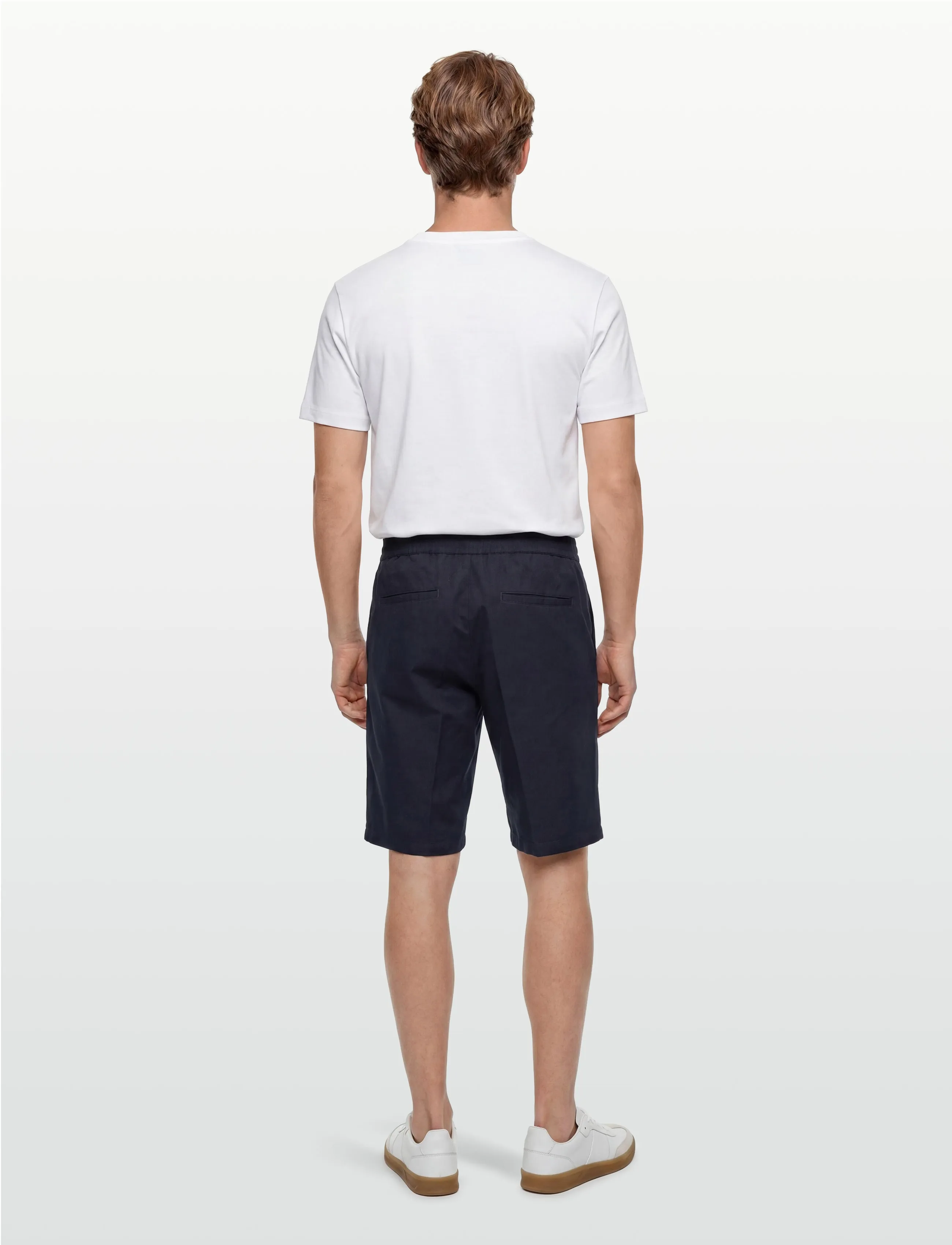 Filippa K - Theo Linen Shorts - linen shorts - navy - 4