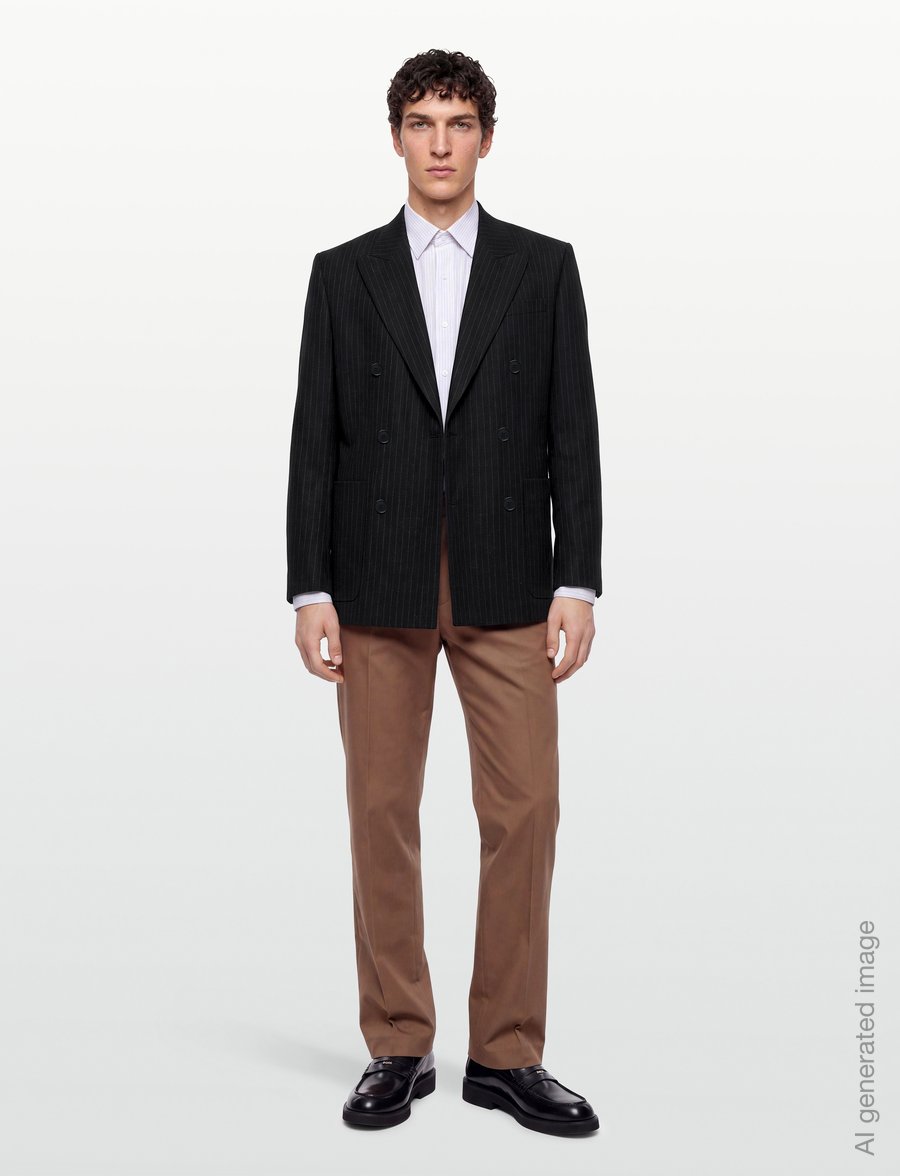 Filippa K - Michael Flannel Blazer - zweireiher - anthracite pinstripe - 0