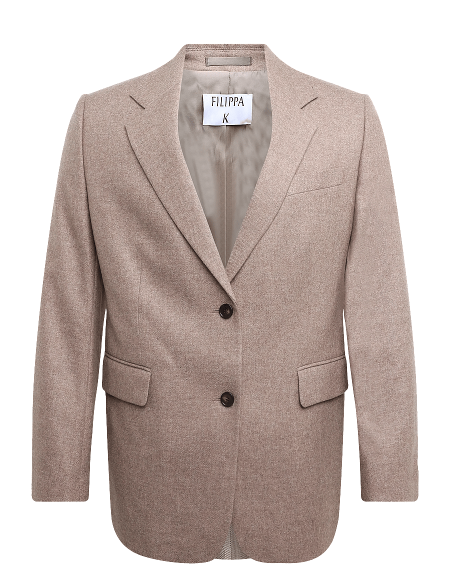 Filippa K - Delilah Flannel Blazer - enkelknäppta kavajer - driftwood - 0