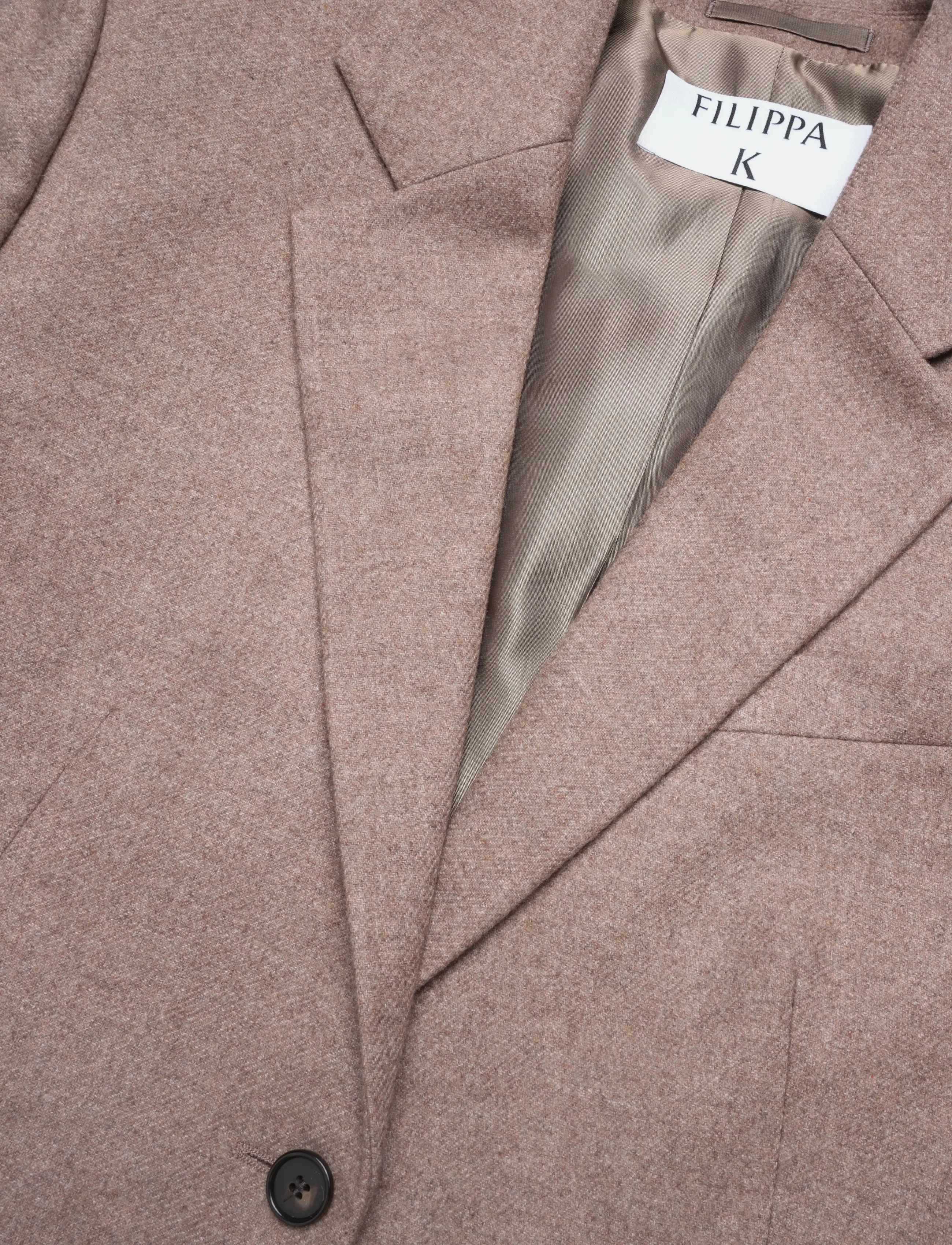 Filippa K - Delilah Flannel Blazer - enkelknäppta kavajer - driftwood - 2