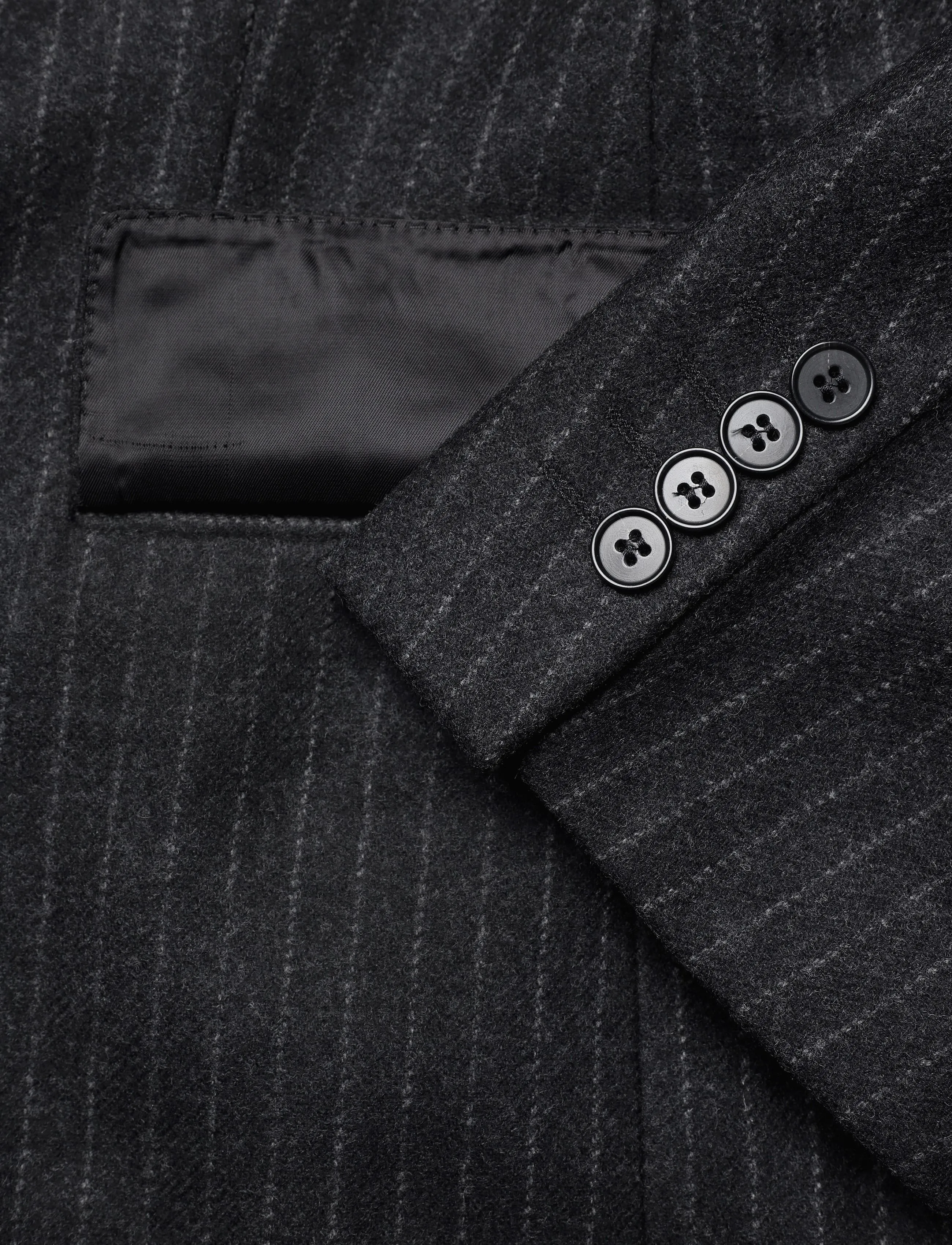 Filippa K - Hourglass Pinstripe Flannel Bl - einreihige blazer - anthracite pinstripe - 4