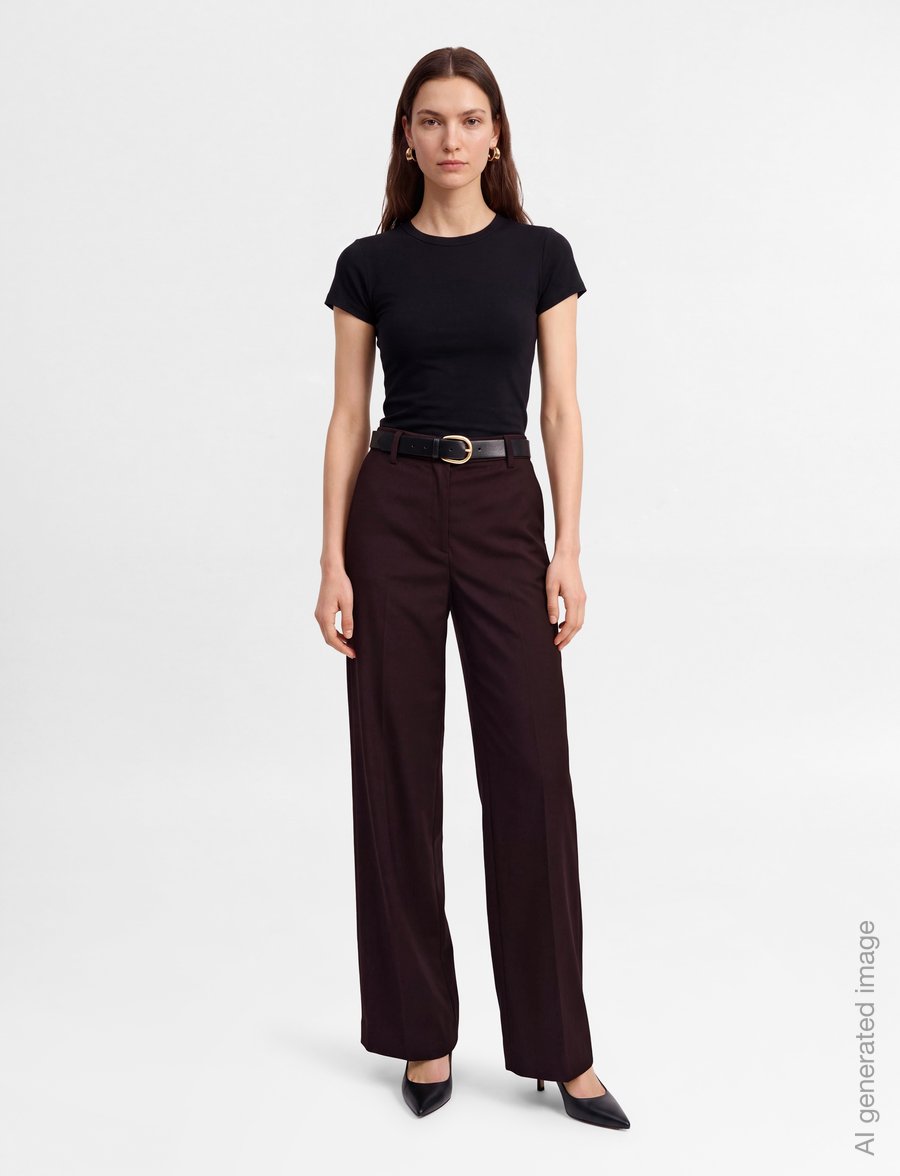 Filippa K - Harlow Wool Trousers - kostymbyxor - burgundy - 0