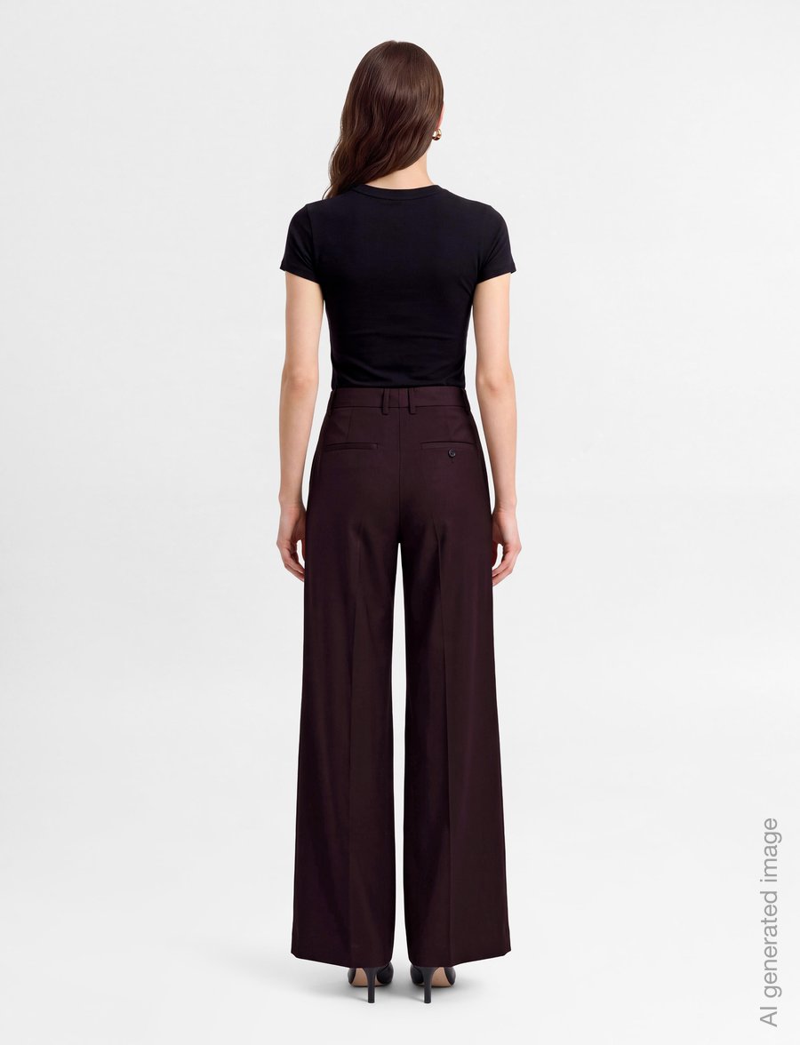 Filippa K - Harlow Wool Trousers - kostymbyxor - burgundy - 4