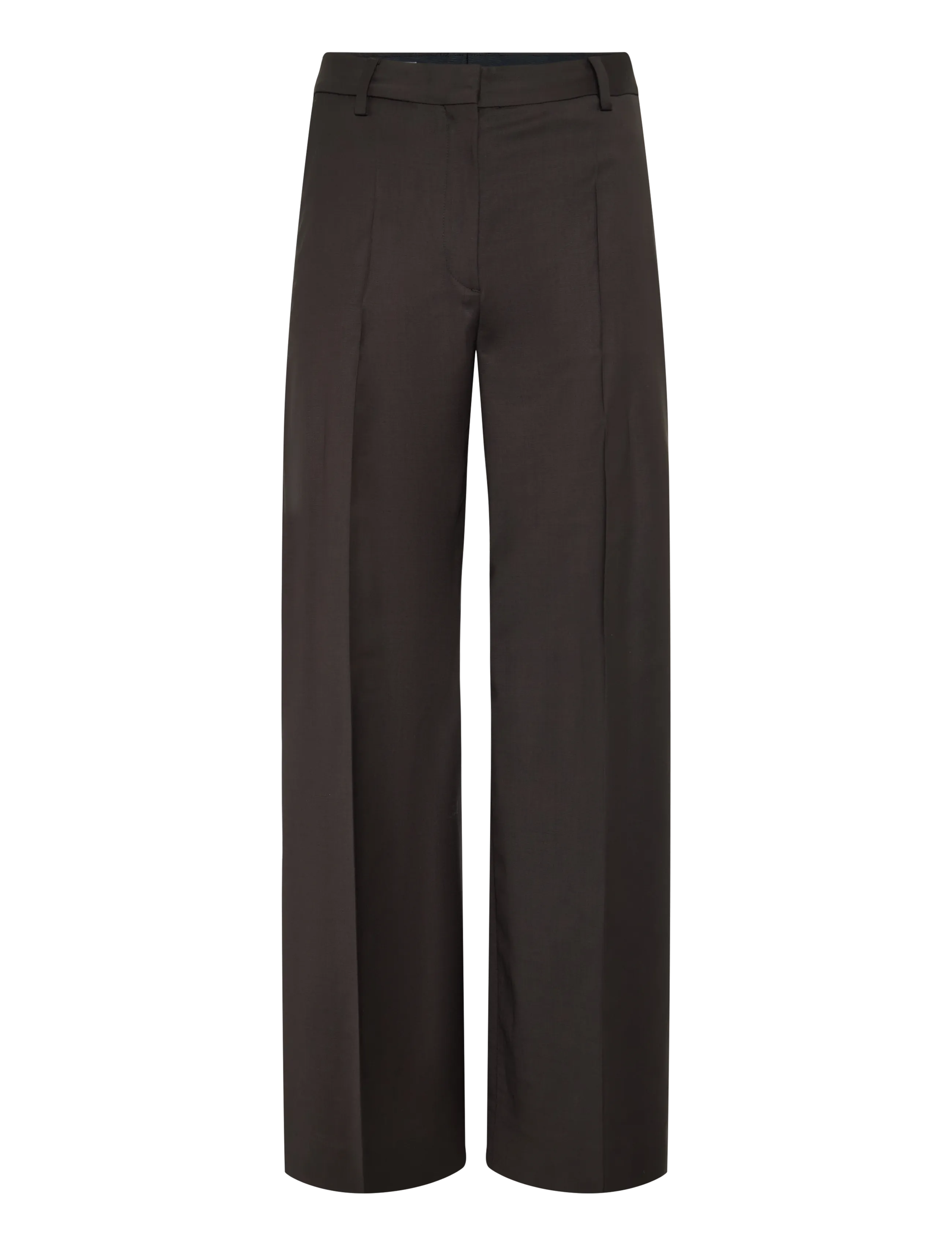 Filippa K Harlow Wool Trousers - Sirged püksid - DARK CHOCOLATE / brown