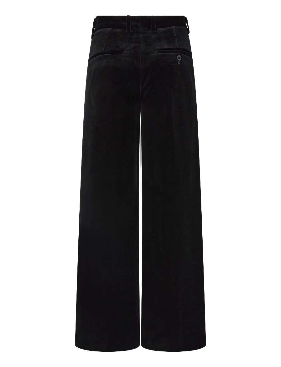 Filippa K - Harlow Velvet Trousers - wide leg trousers - black - 1