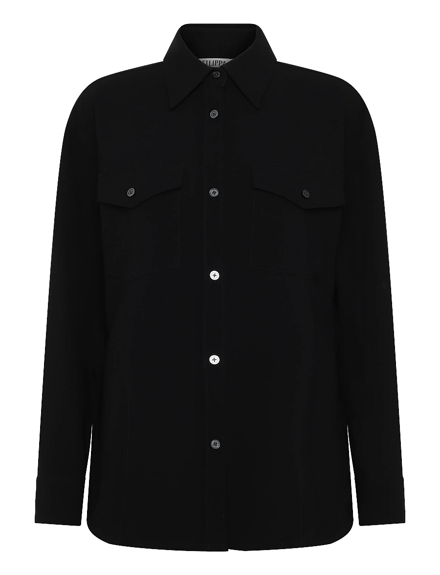 Filippa K - Draped Hourglass Overshirt - overshirts - black - 0