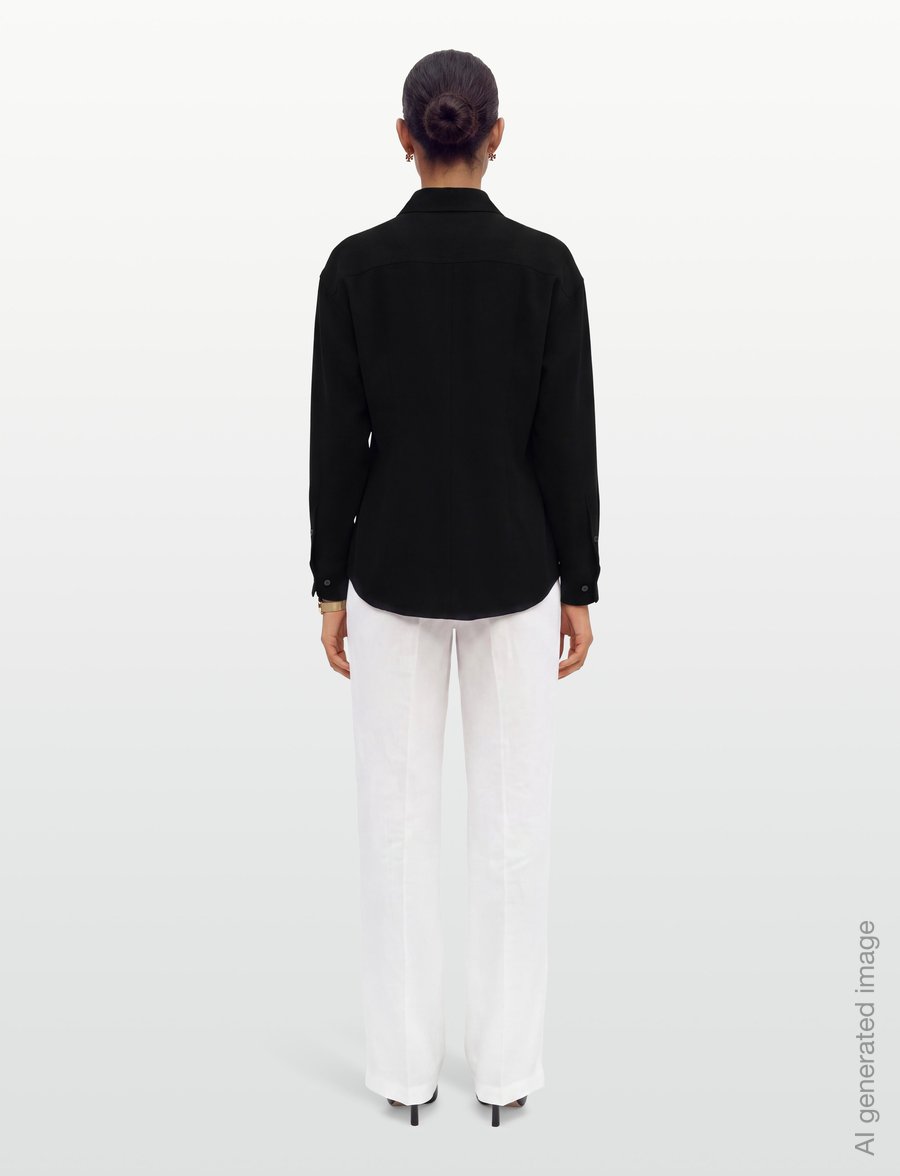Filippa K - Draped Hourglass Overshirt - overshirts - black - 4