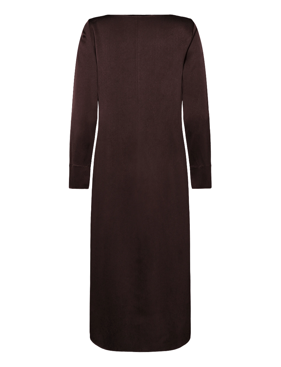 Filippa K - Naia Boatneck Dress - midikleider - dark chocolate - 1
