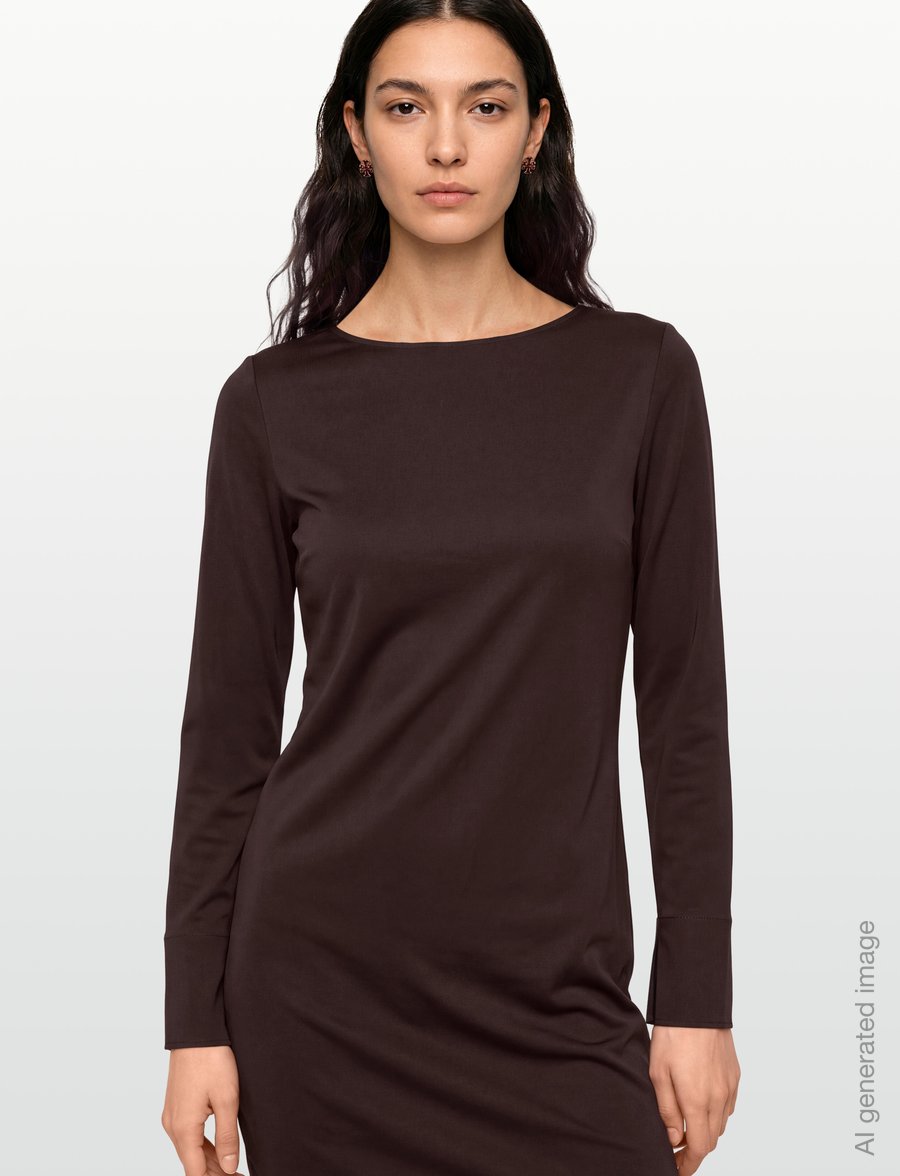Filippa K - Naia Boatneck Dress - midi kjoler - dark chocolate - 3