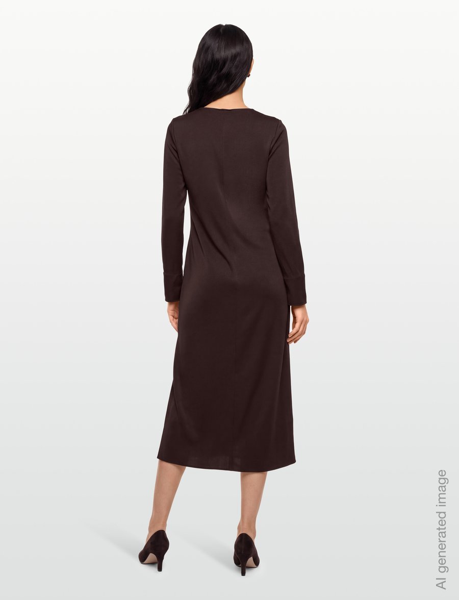 Filippa K - Naia Boatneck Dress - midi kjoler - dark chocolate - 4