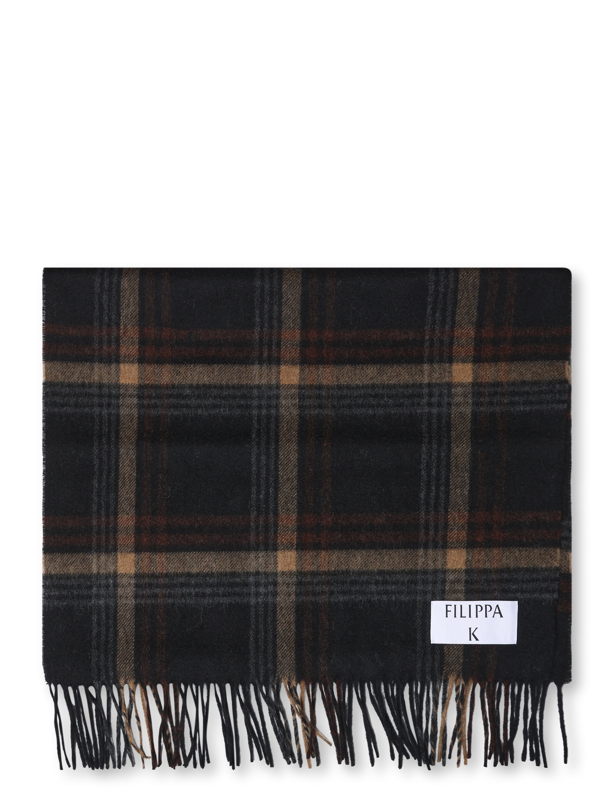 Filippa K - Merino Check Scarf - halstørklæder - black/ brown check - 1