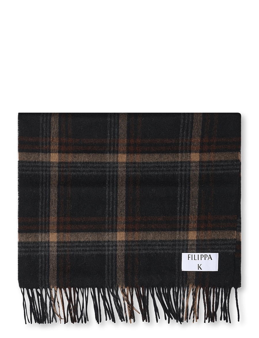 Filippa K - Merino Check Scarf - halstørklæder - black/ brown check - 1