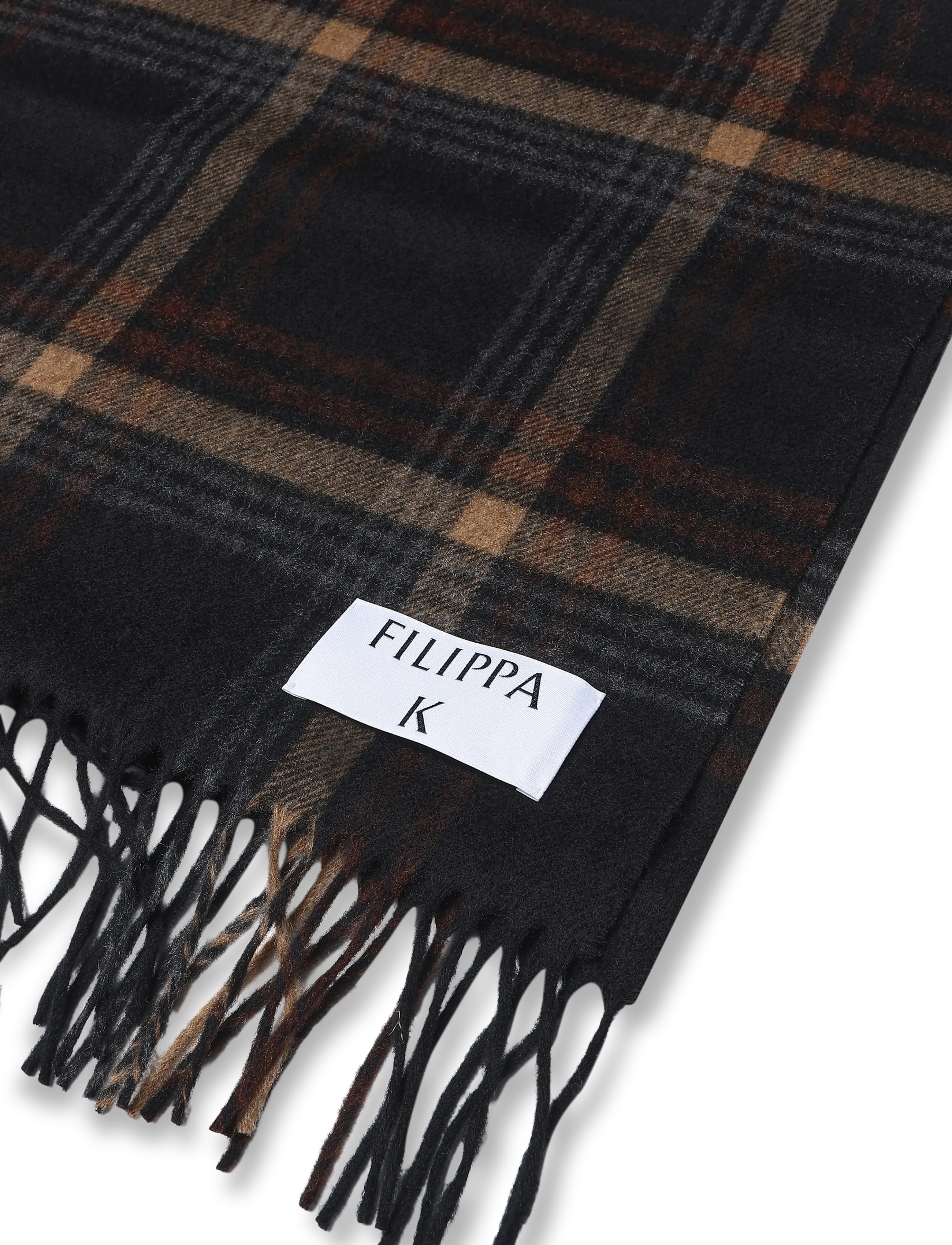 Filippa K - Merino Check Scarf - halstørklæder - black/ brown check - 2
