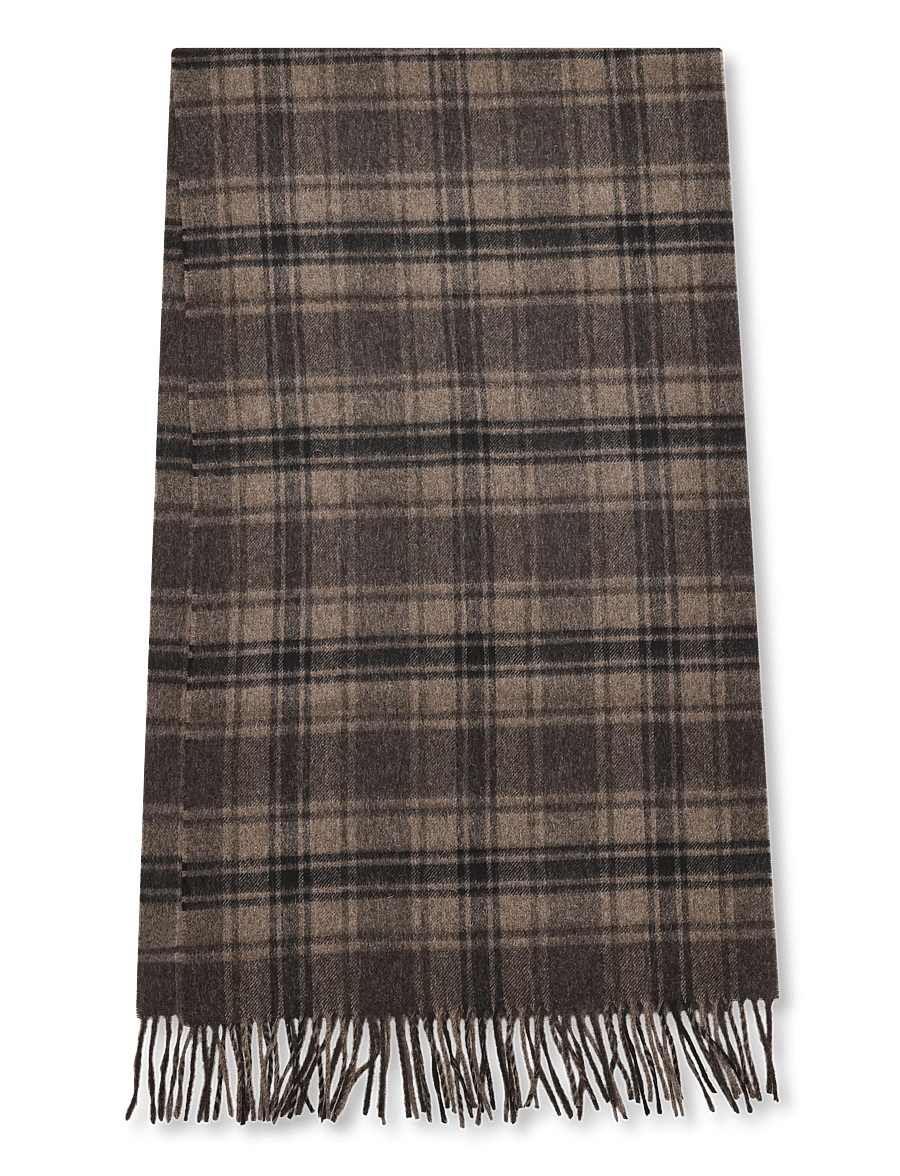 Filippa K - Merino Check Scarf - halstørklæder - brown check - 0