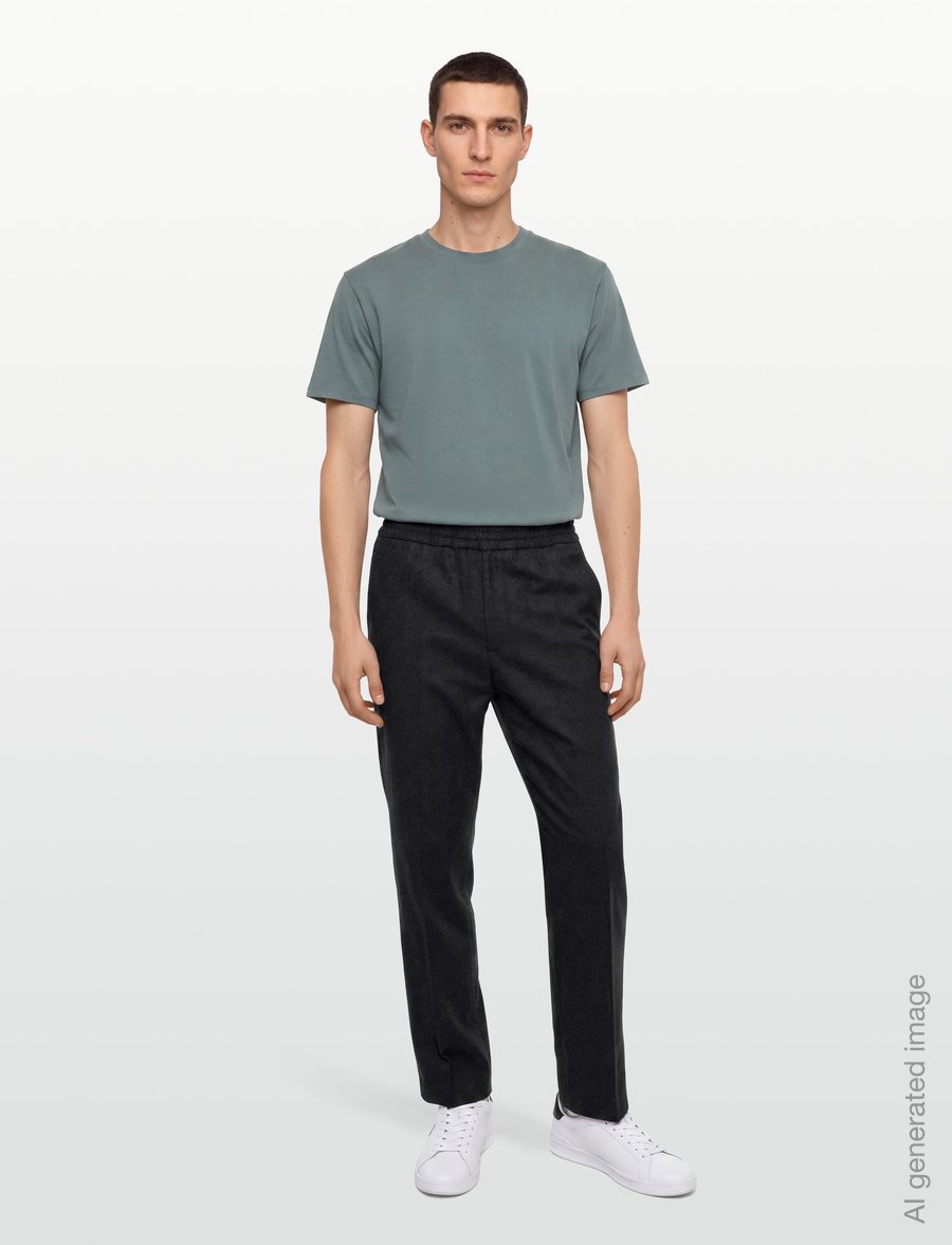 Filippa K - Theo Flannel Trousers - freizeithosen - anthracite melange - 0