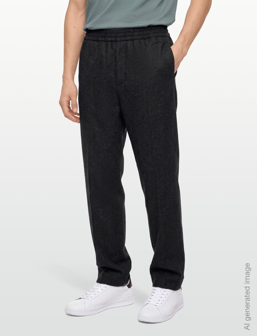 Filippa K - Theo Flannel Trousers - freizeithosen - anthracite melange - 3