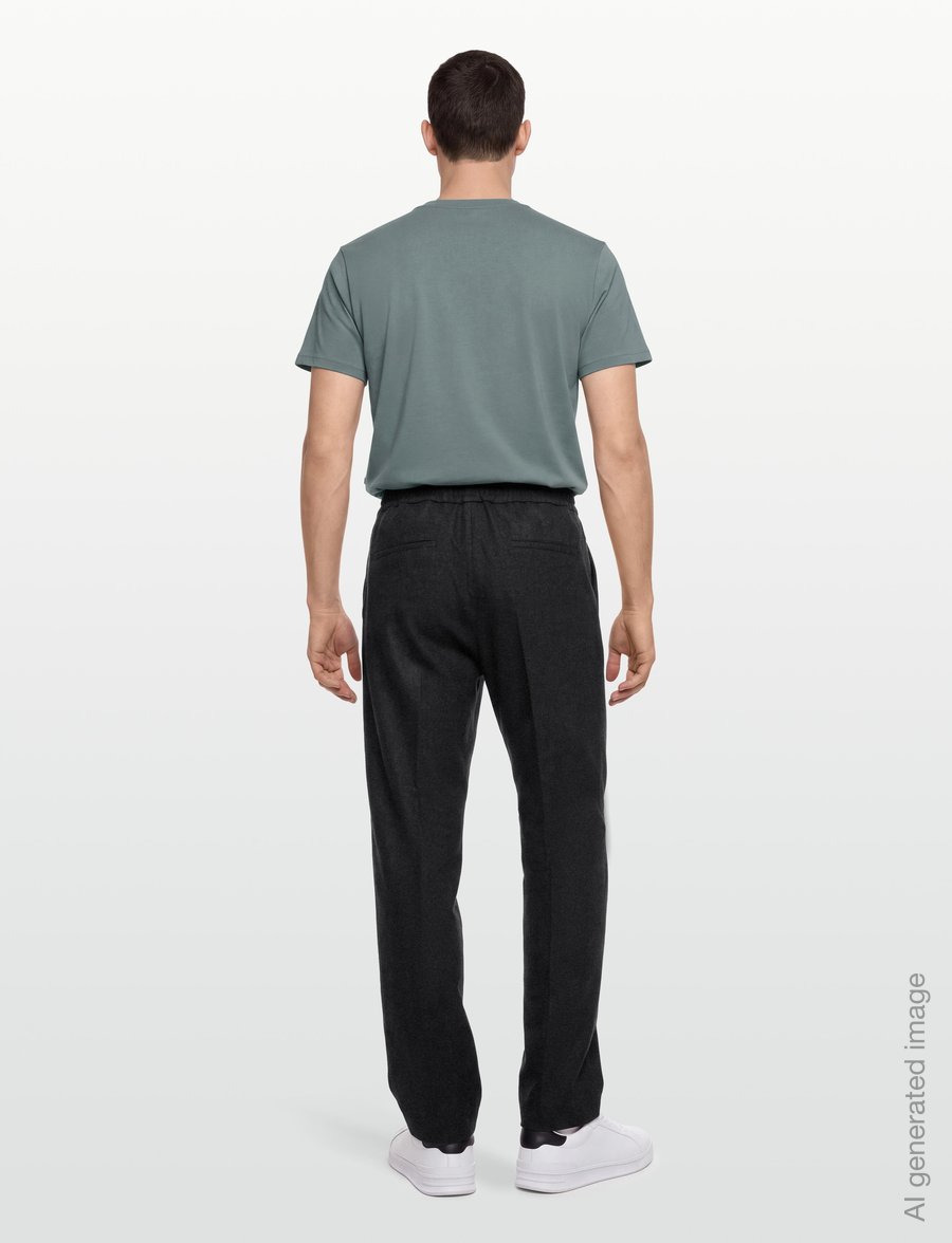 Filippa K - Theo Flannel Trousers - freizeithosen - anthracite melange - 4
