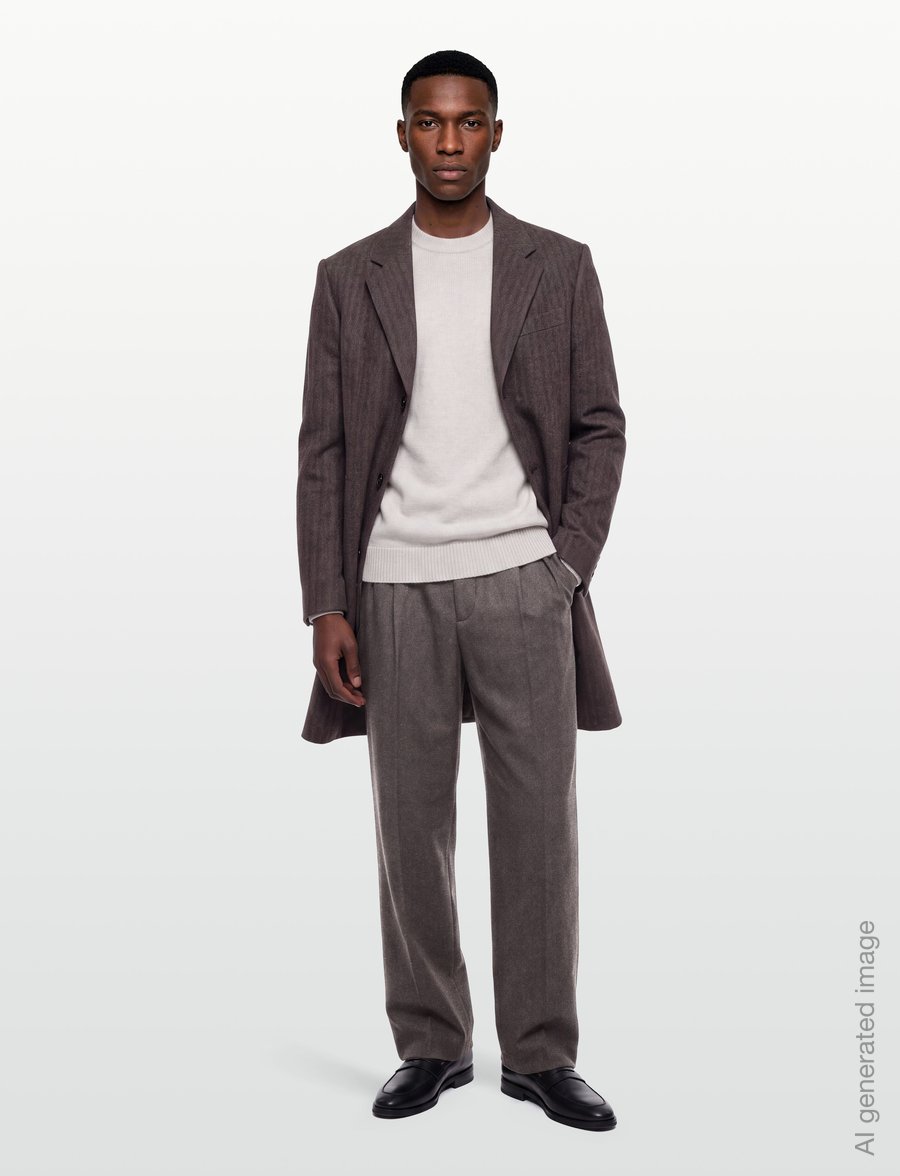 Filippa K - Milo Flannel Trousers - habitbukser - walnut brown - 0