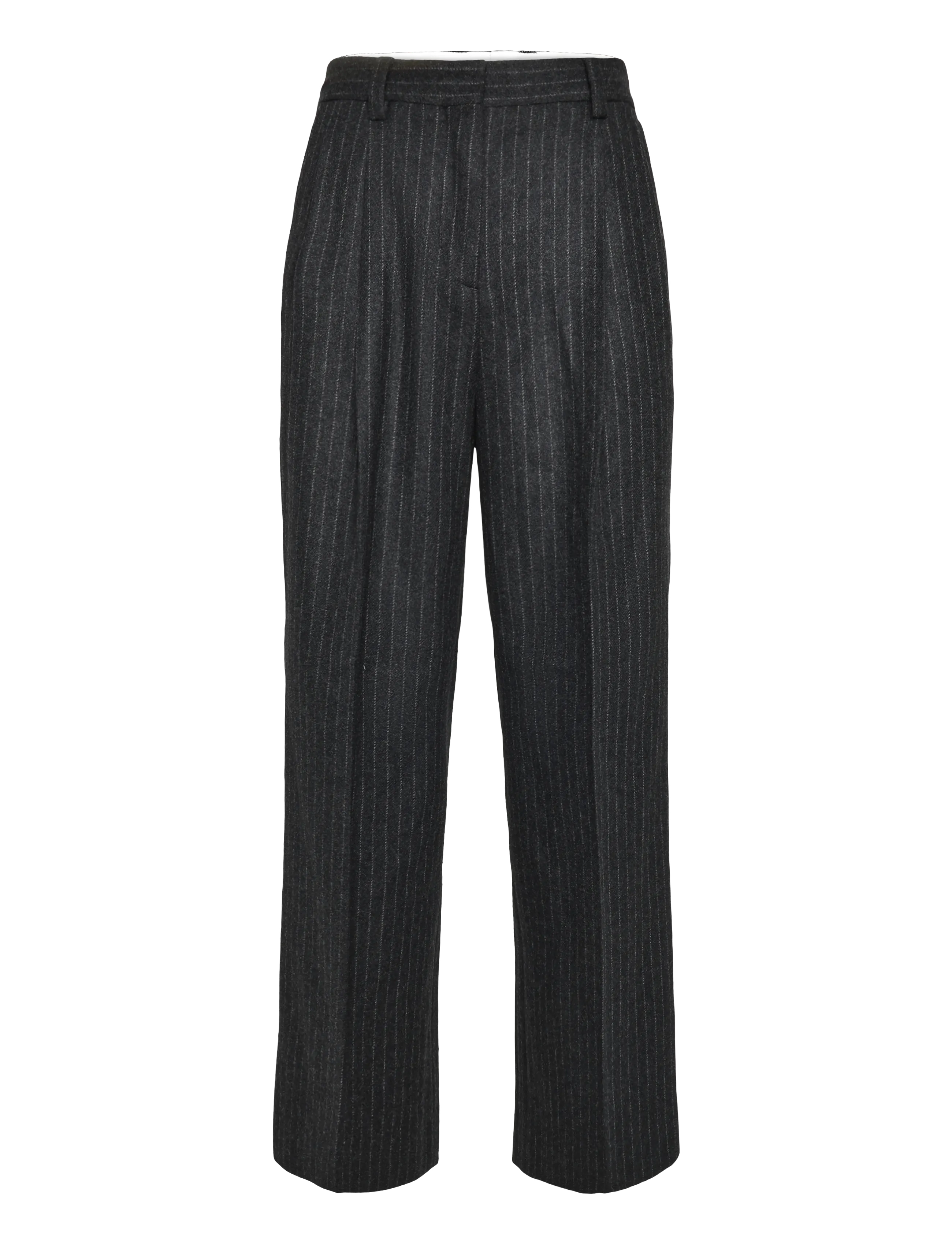 Filippa K Darcey Flannel Pinstripe Trous - Streetstyle - ANTHRACITE PINSTRIPE / grey