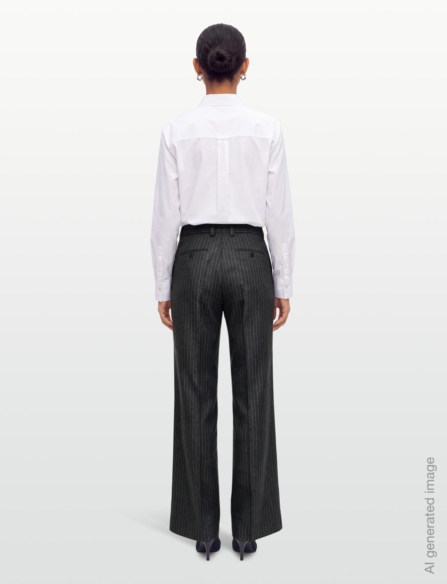 Filippa K - Darcey Flannel Pinstripe Trous - anzugshosen - anthracite pinstripe - 4