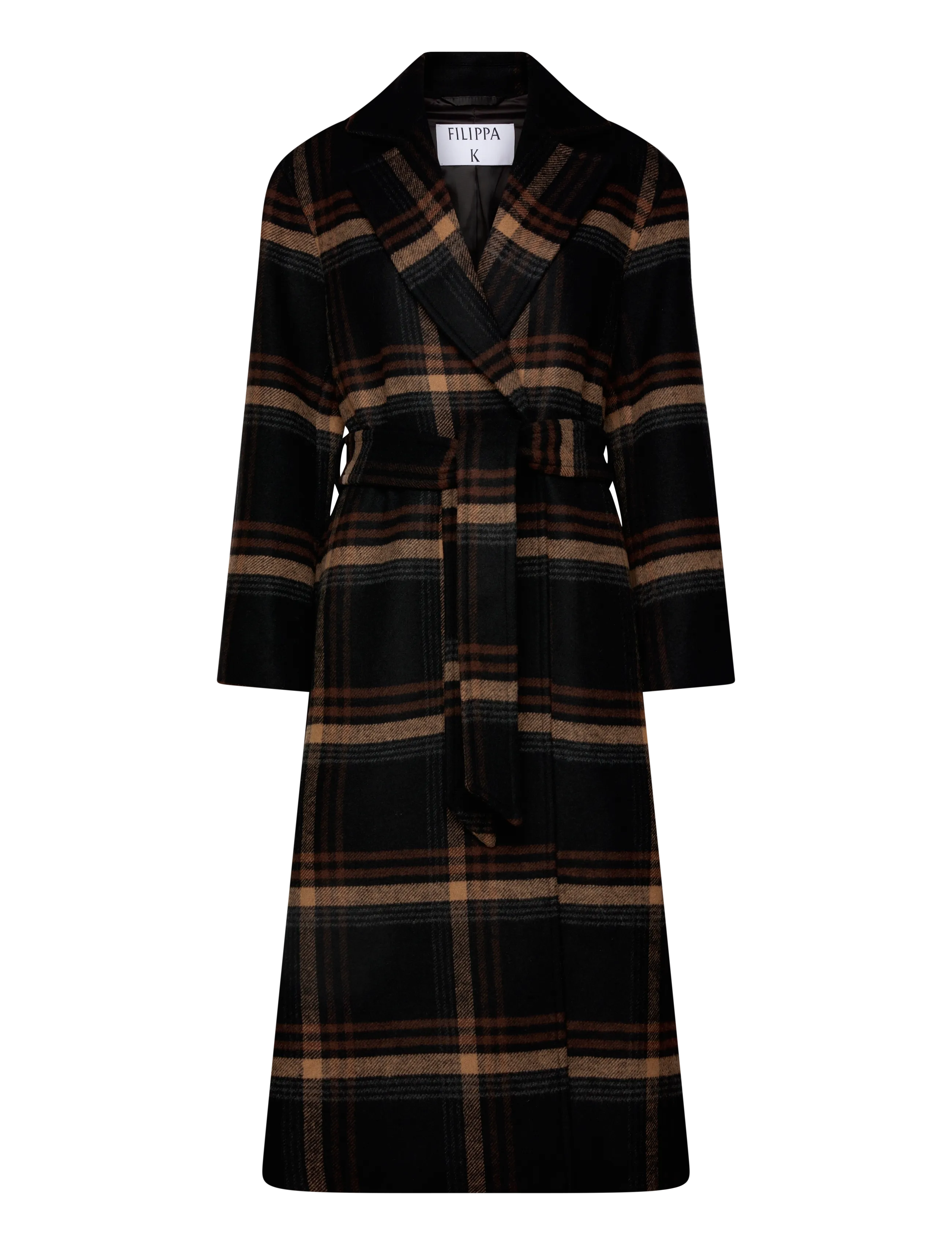 Filippa K Alyssa Check Coat - Winter jackets - BLACK/ BROWN CHECK / black