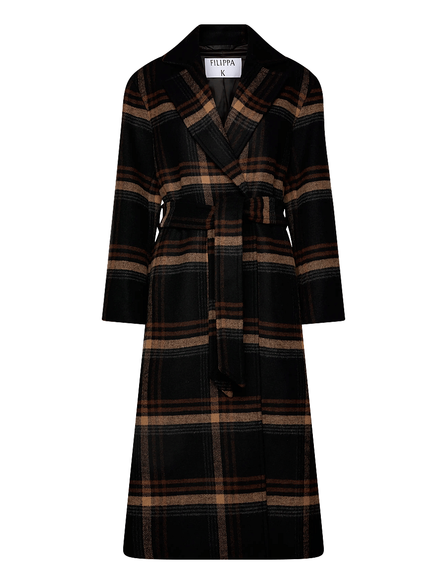 Filippa K - Alyssa Check Coat - winter jackets - black/ brown check - 0
