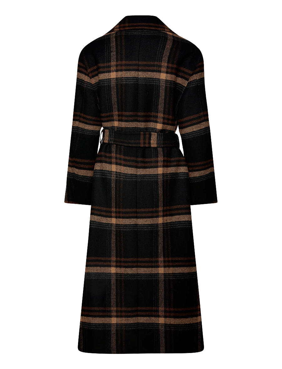 Filippa K - Alyssa Check Coat - winter jackets - black/ brown check - 1