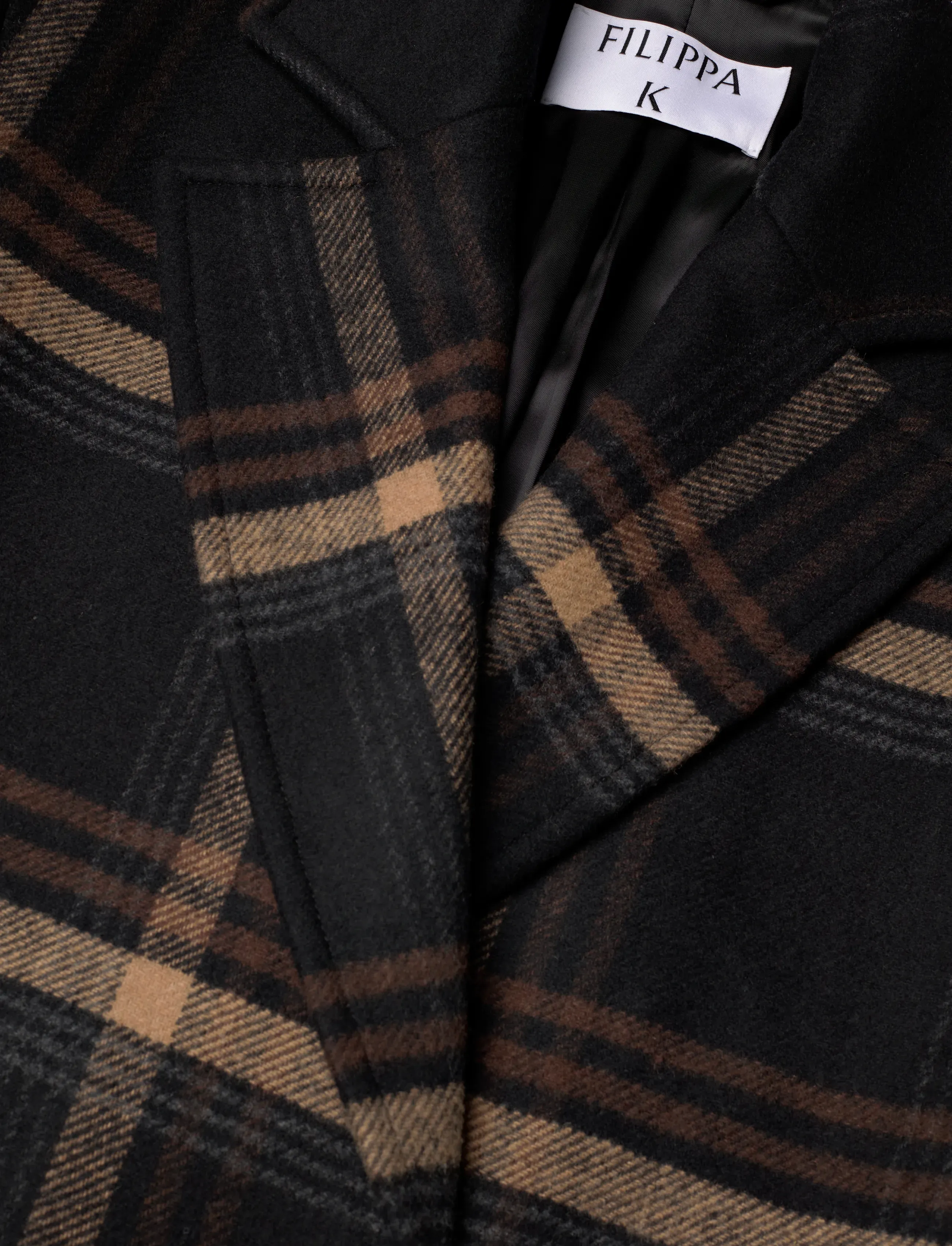Filippa K - Alyssa Check Coat - black/ brown check - 2
