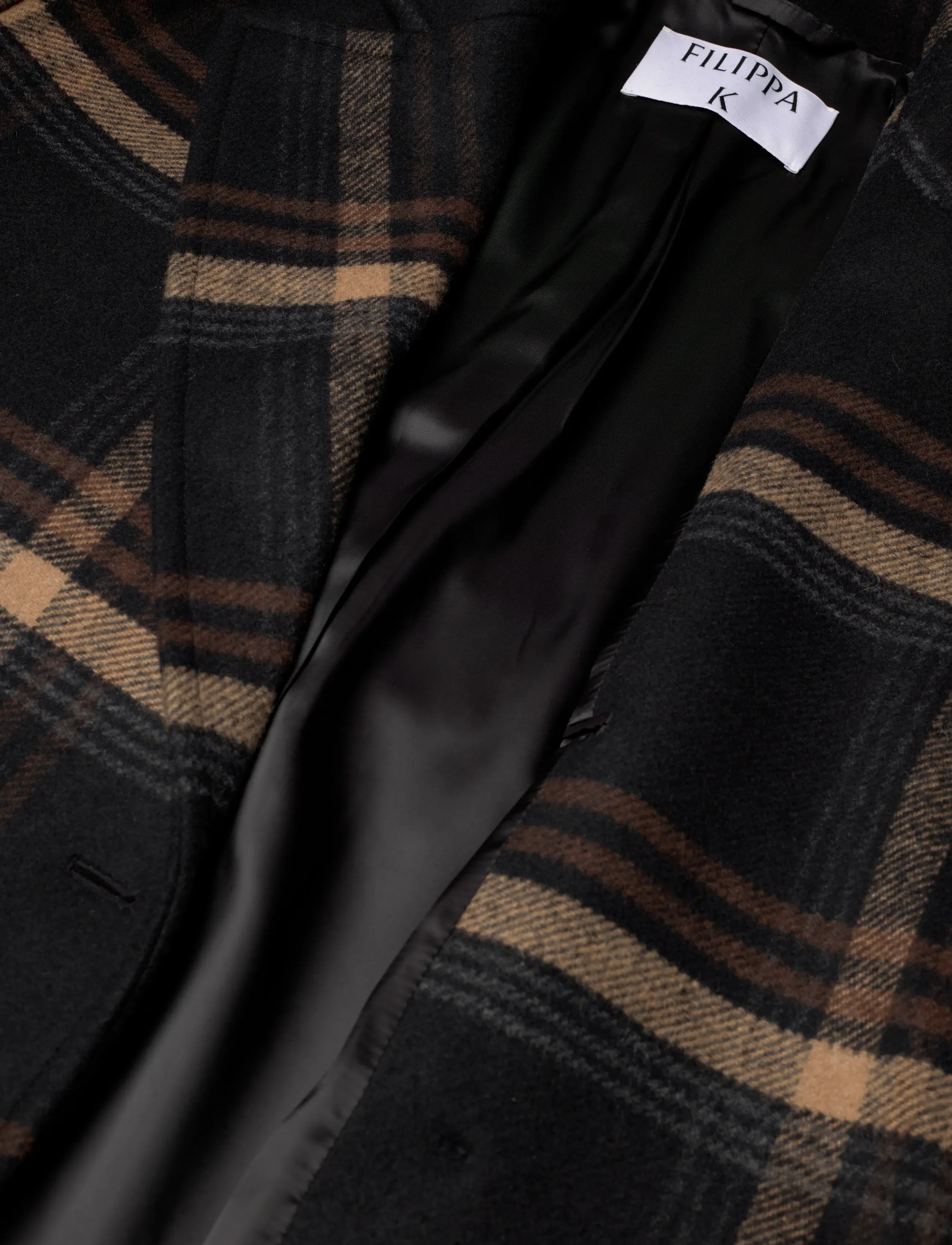 Filippa K - Alyssa Check Coat - black/ brown check - 4