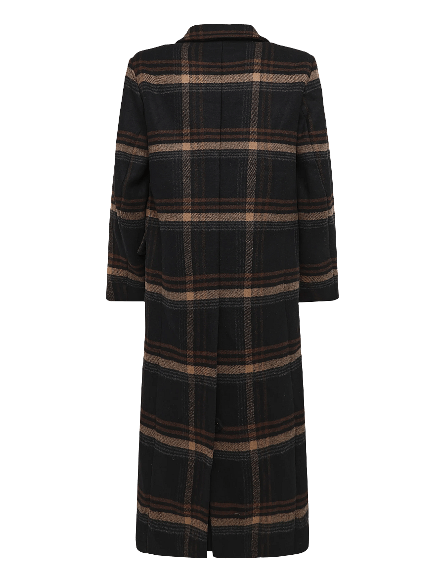 Filippa K - Damian Check Wool Coat - wool coats - black/ brown check - 1
