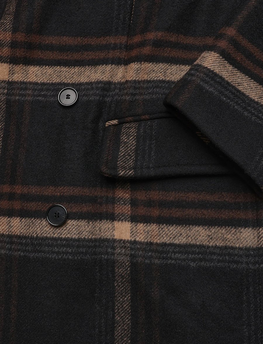 Filippa K - Damian Check Wool Coat - wool coats - black/ brown check - 3