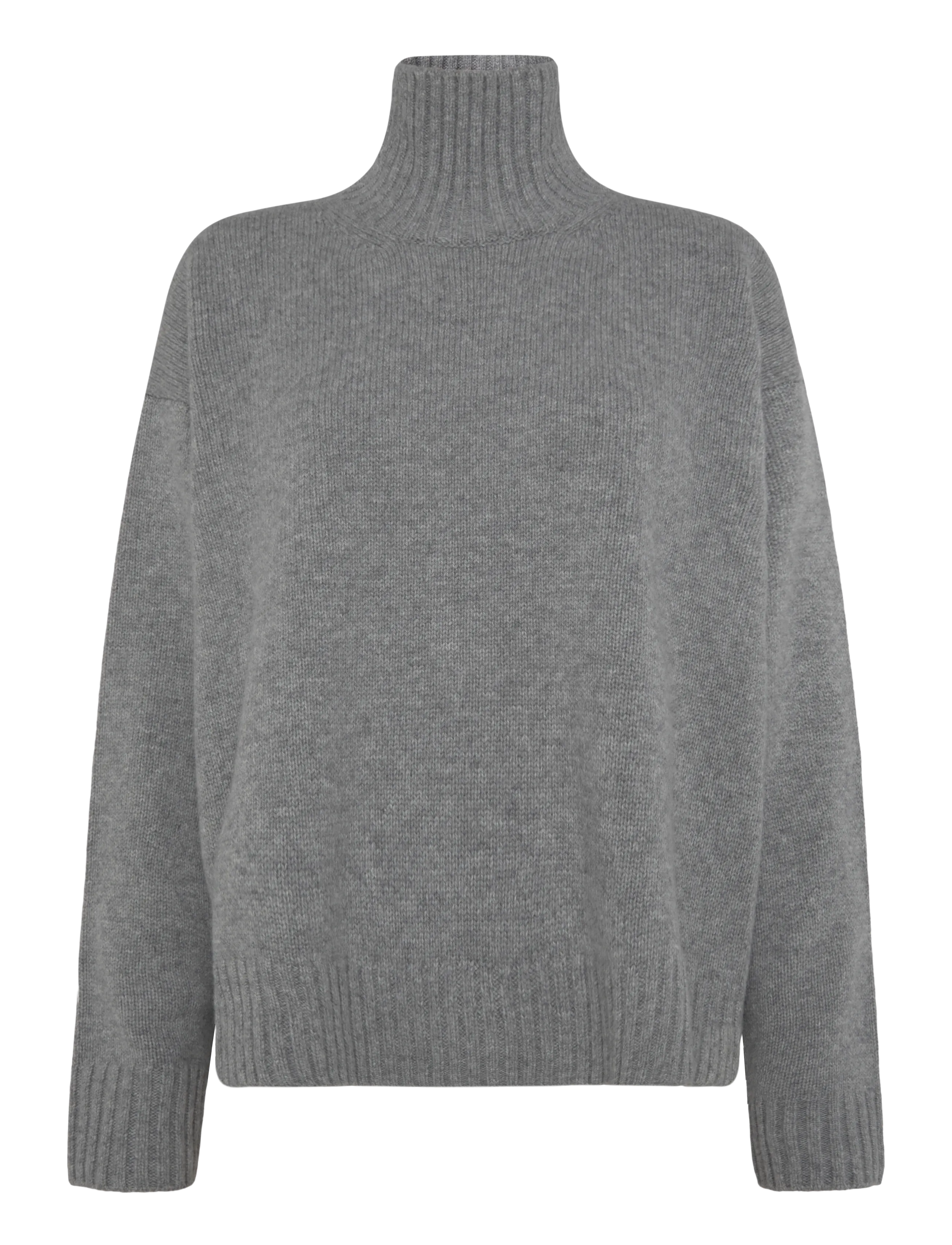 Filippa K Wool Cashmere Turtleneck Sweat - Rollkragenpullover - GREY MELANGE / grey