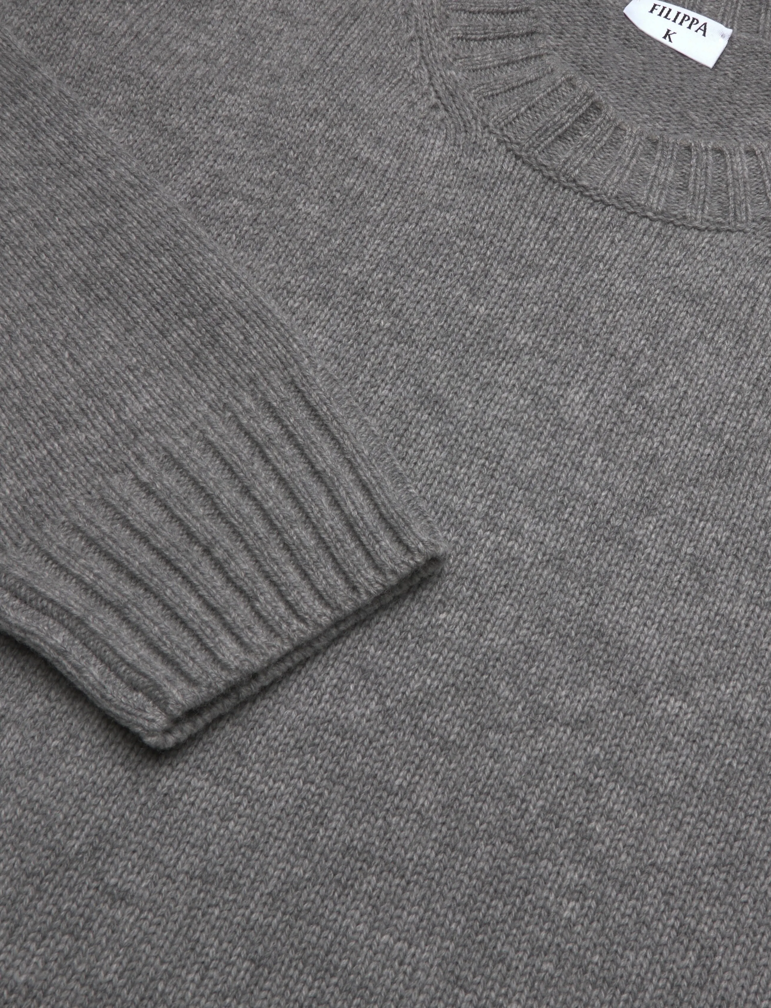 Filippa K - Wool Cashmere Sweater - pullover - grey melange - 2
