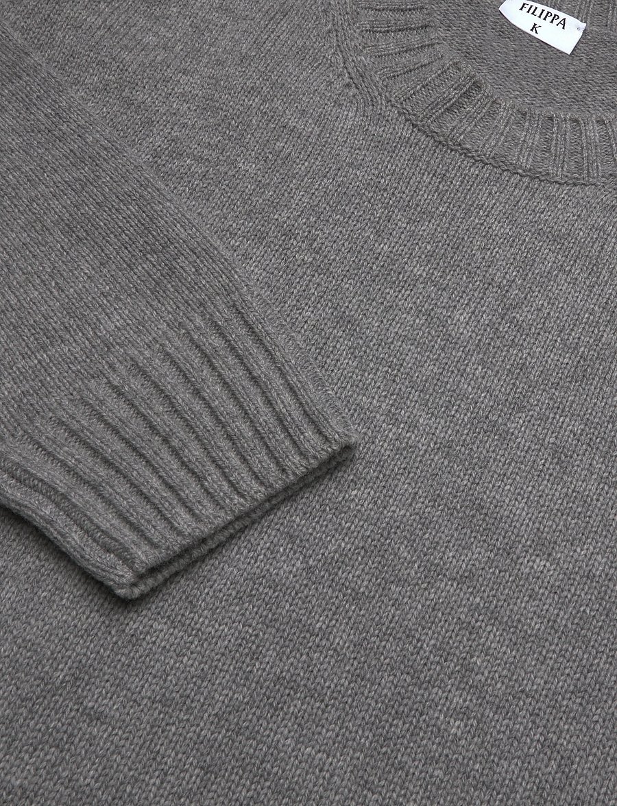 Filippa K - Wool Cashmere Sweater - pullover - grey melange - 2