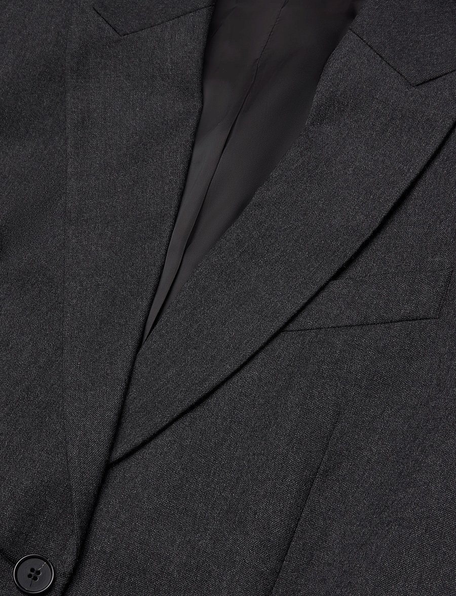 Filippa K - Sasha Flannel Blazer - single breasted blazers - dark grey melange - 2