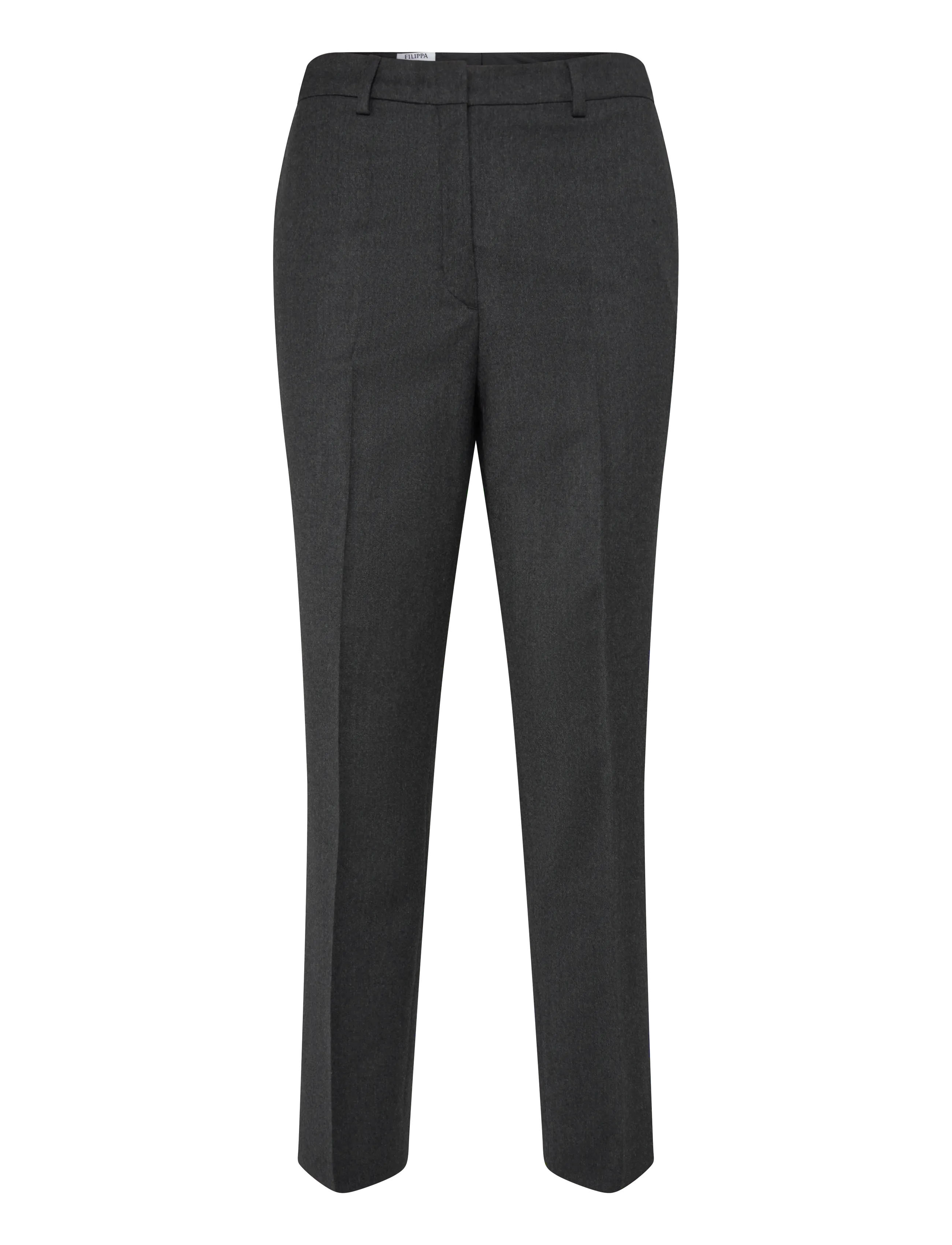 Filippa K Emma Cropped Flannel Trousers - Rõivad - DARK GREY MELANGE / grey