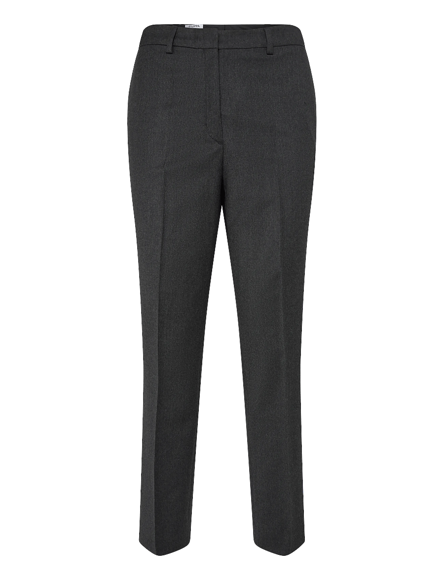 Filippa K - Emma Cropped Flannel Trousers - capri-püksid - dark grey melange - 0