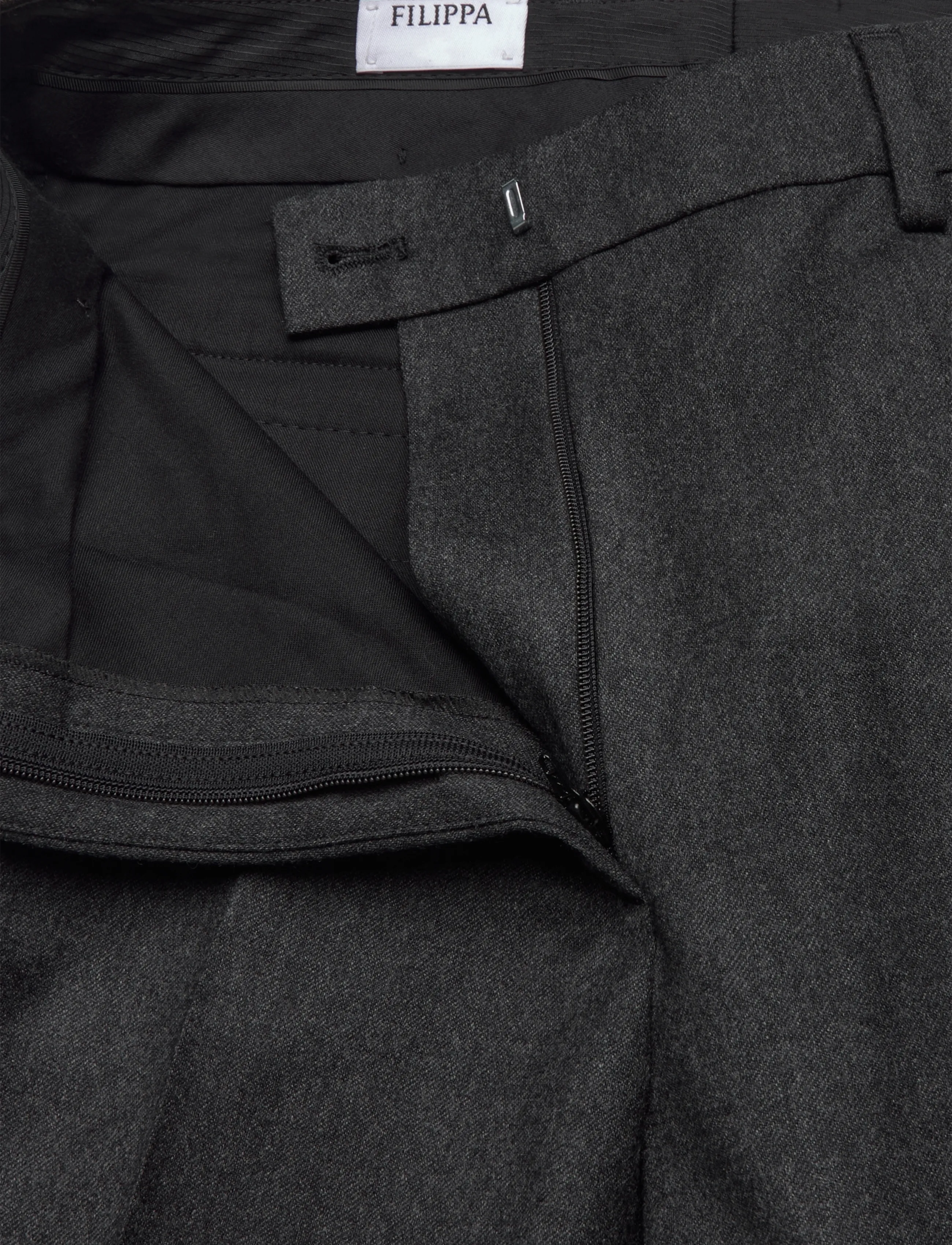 Filippa K - Emma Cropped Flannel Trousers - capri-püksid - dark grey melange - 3