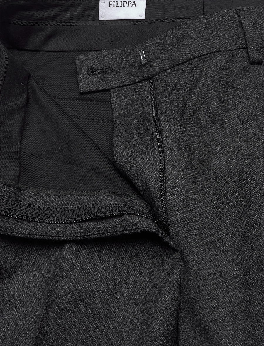 Filippa K - Emma Cropped Flannel Trousers - capri-püksid - dark grey melange - 3
