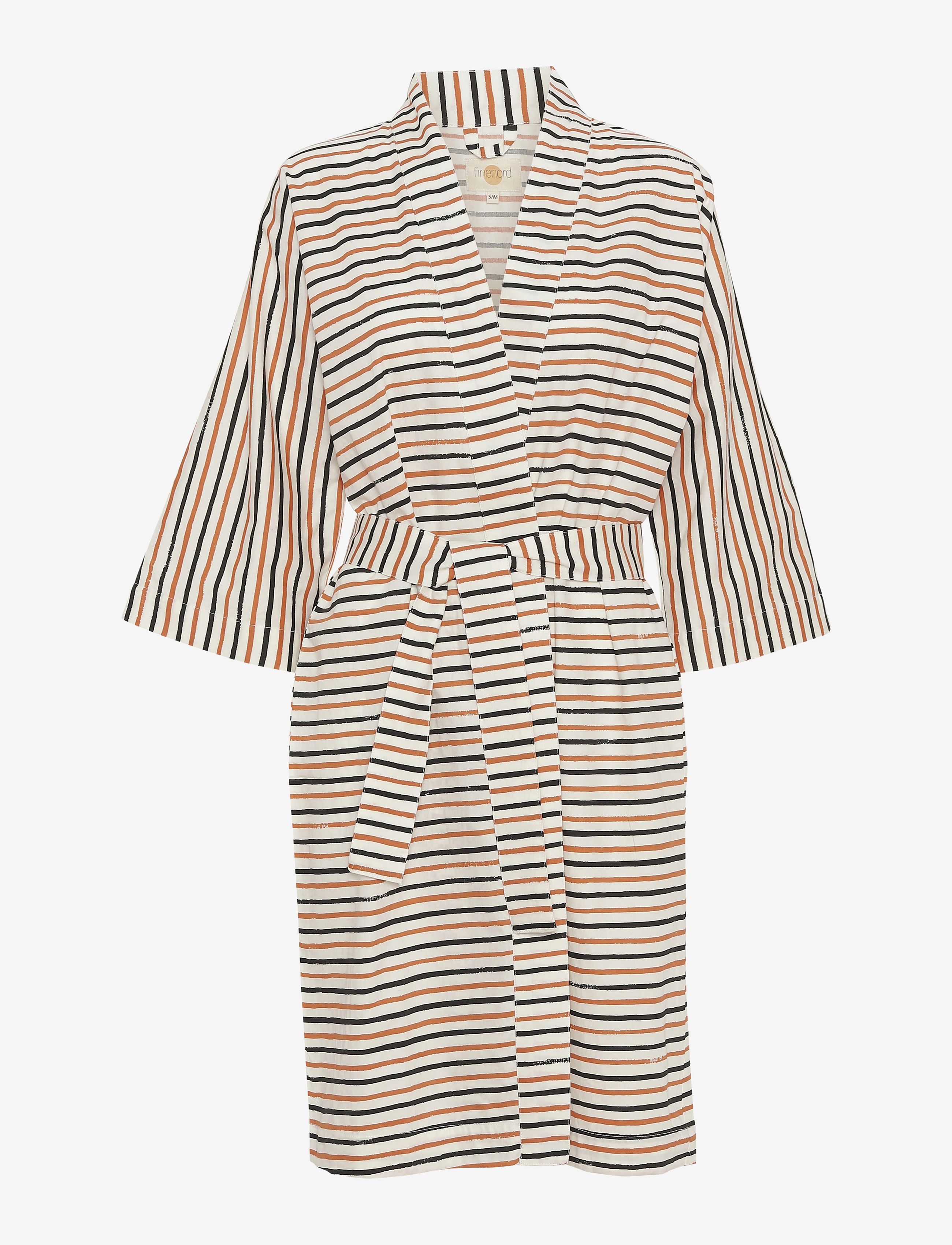 Badekåbe - STRIPES BLACK/MUSTARD