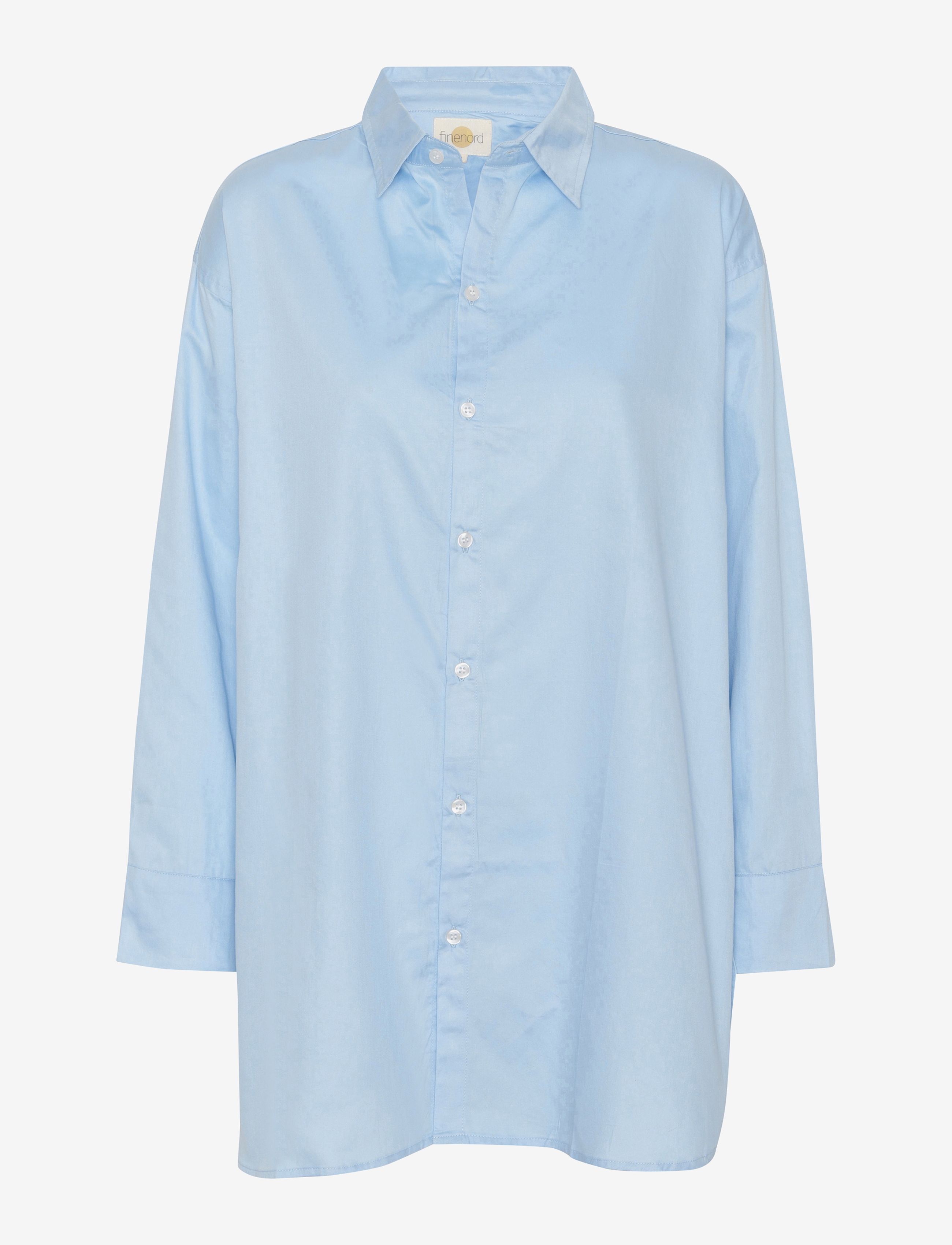 FINENORD Pyjamas Skjorte Blau - M - Damen