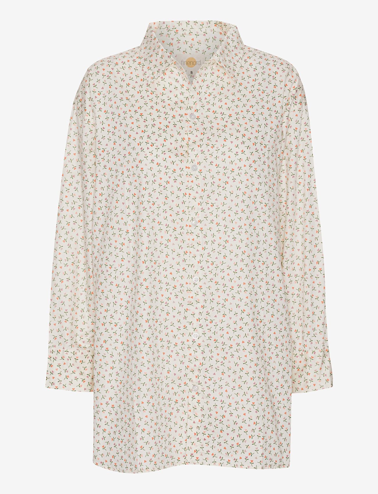 finenord - Pyjamas skjorte - overdele - love flower rosa - 0